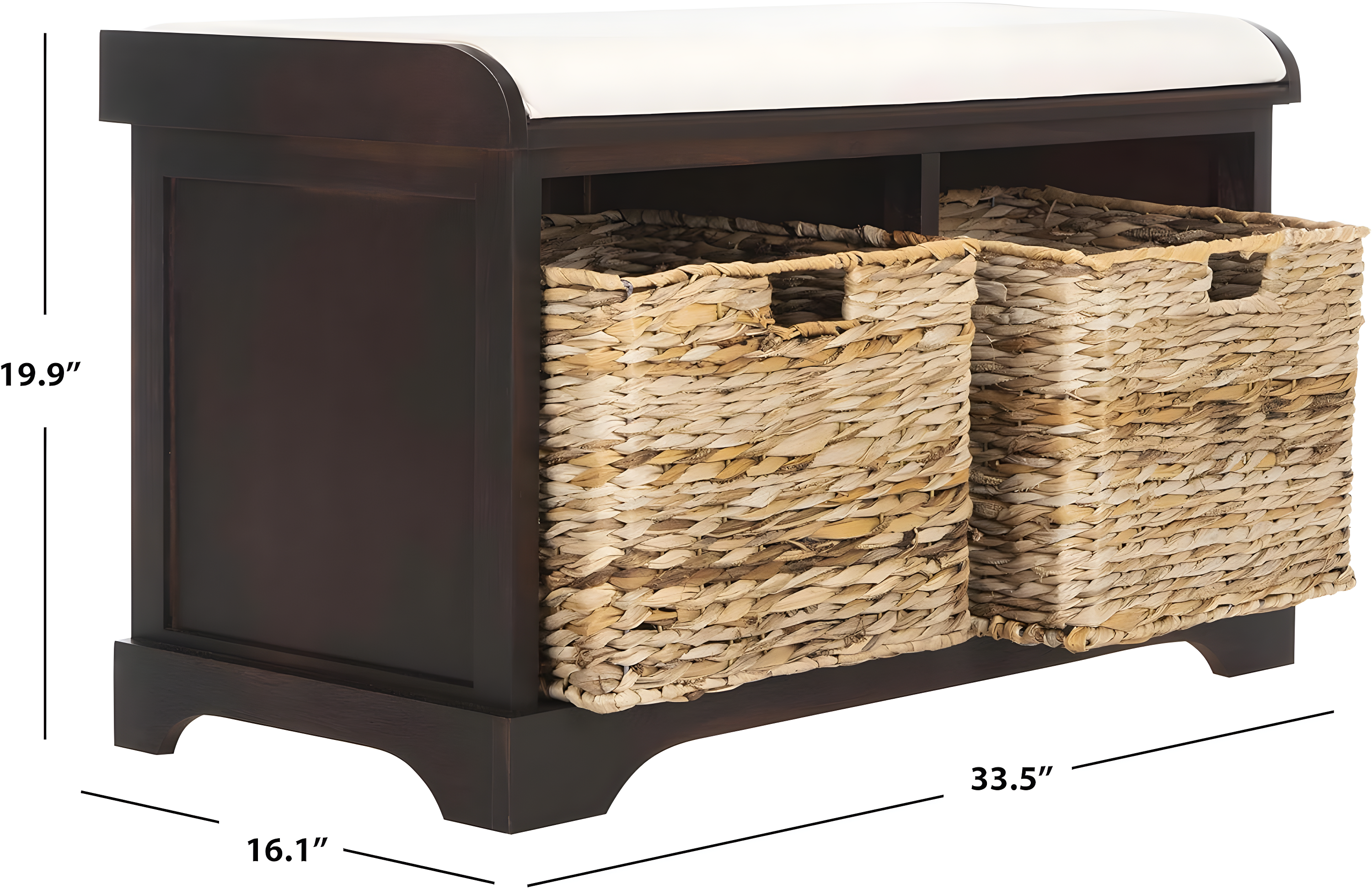 Freddy Wicker Storage Bench - AMH5736 - Brown - Safavieh