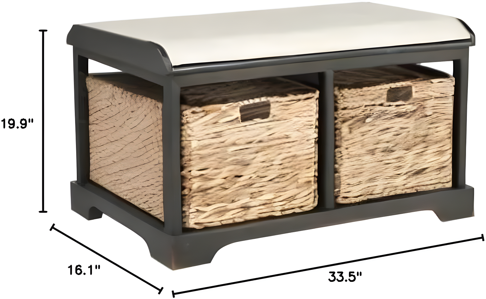 Freddy Wicker Storage Bench - AMH5736 - Brown - Safavieh