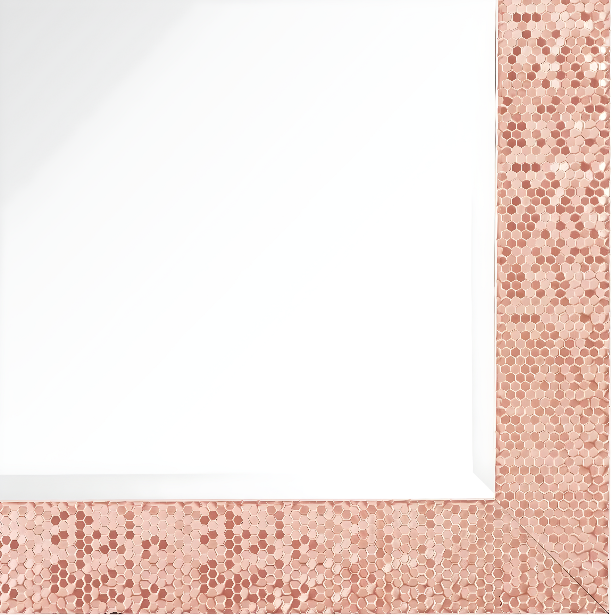 Elegant Full-Length Rectangular Wood Mirror with Gold Mosaic Frame