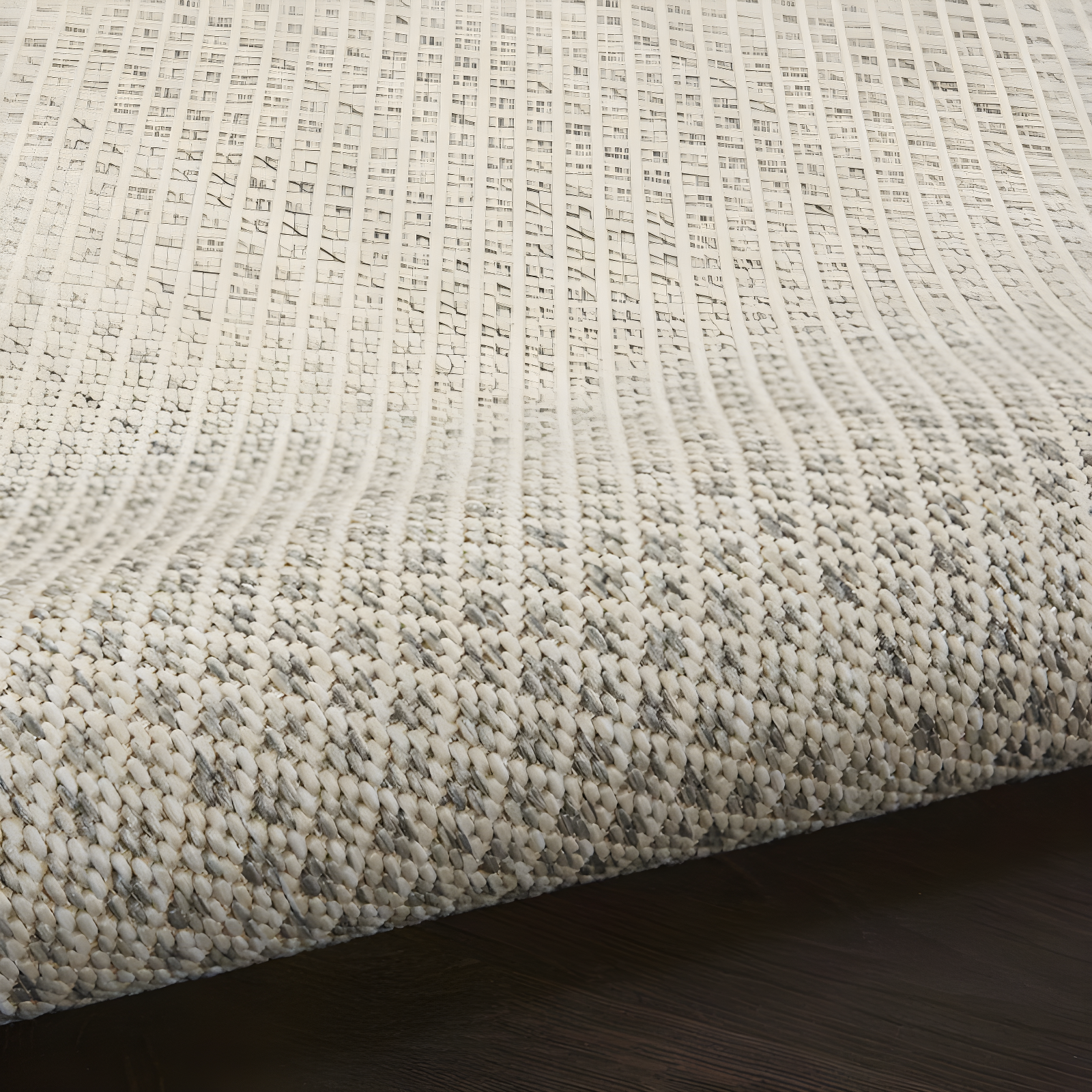 Nourison 2'2" x 8' Courtyard Modern Easy Care Flatweave Indoor Outdoor Runner Rug Ivory/Silver