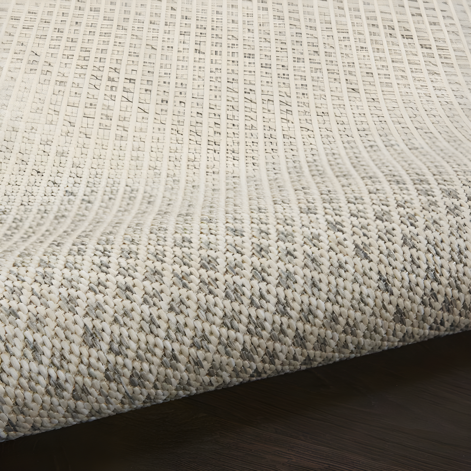 Nourison 2'2" x 8' Courtyard Modern Easy Care Flatweave Indoor Outdoor Runner Rug Ivory/Silver