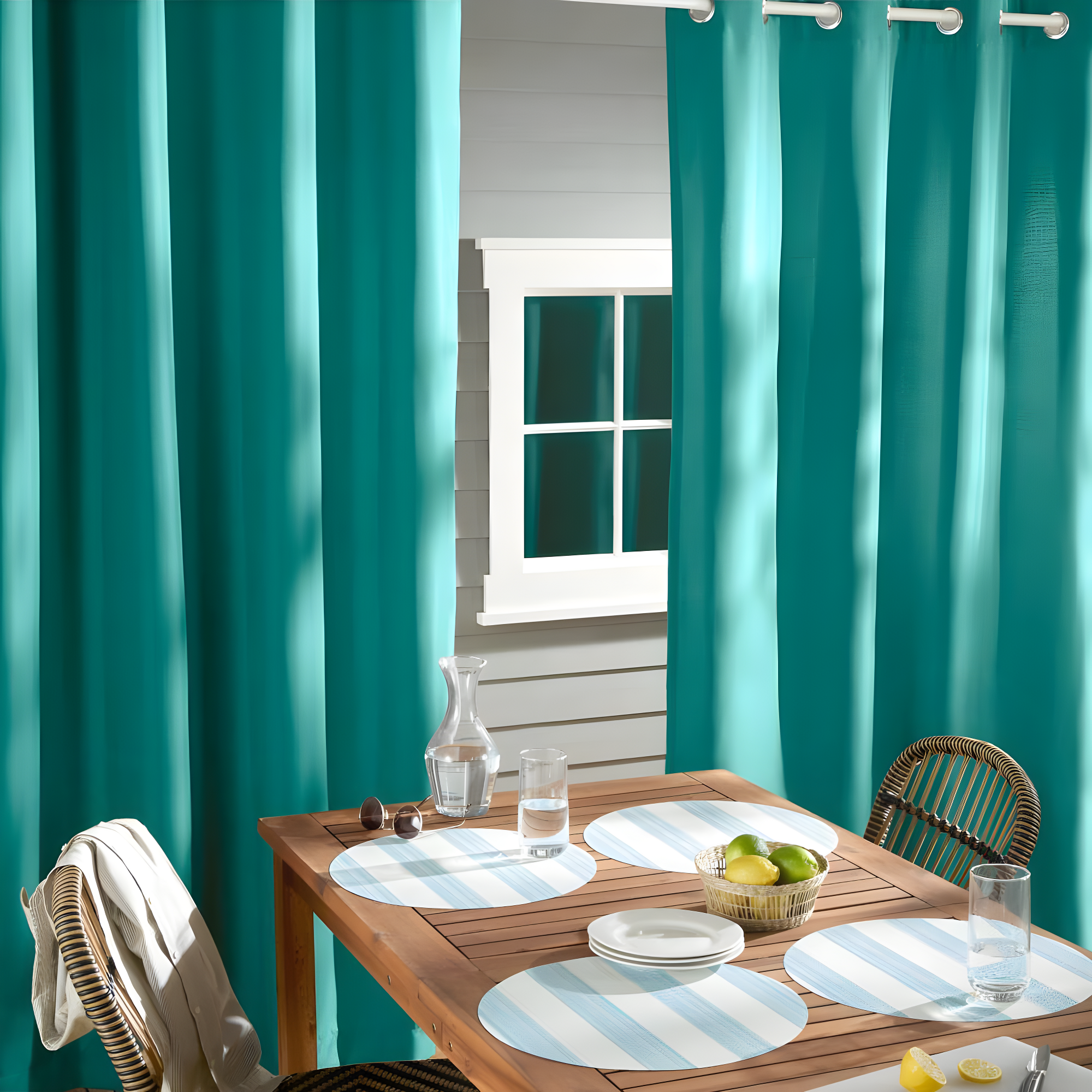 Cabana Solid Heavyweight Indoor Outdoor Curtains