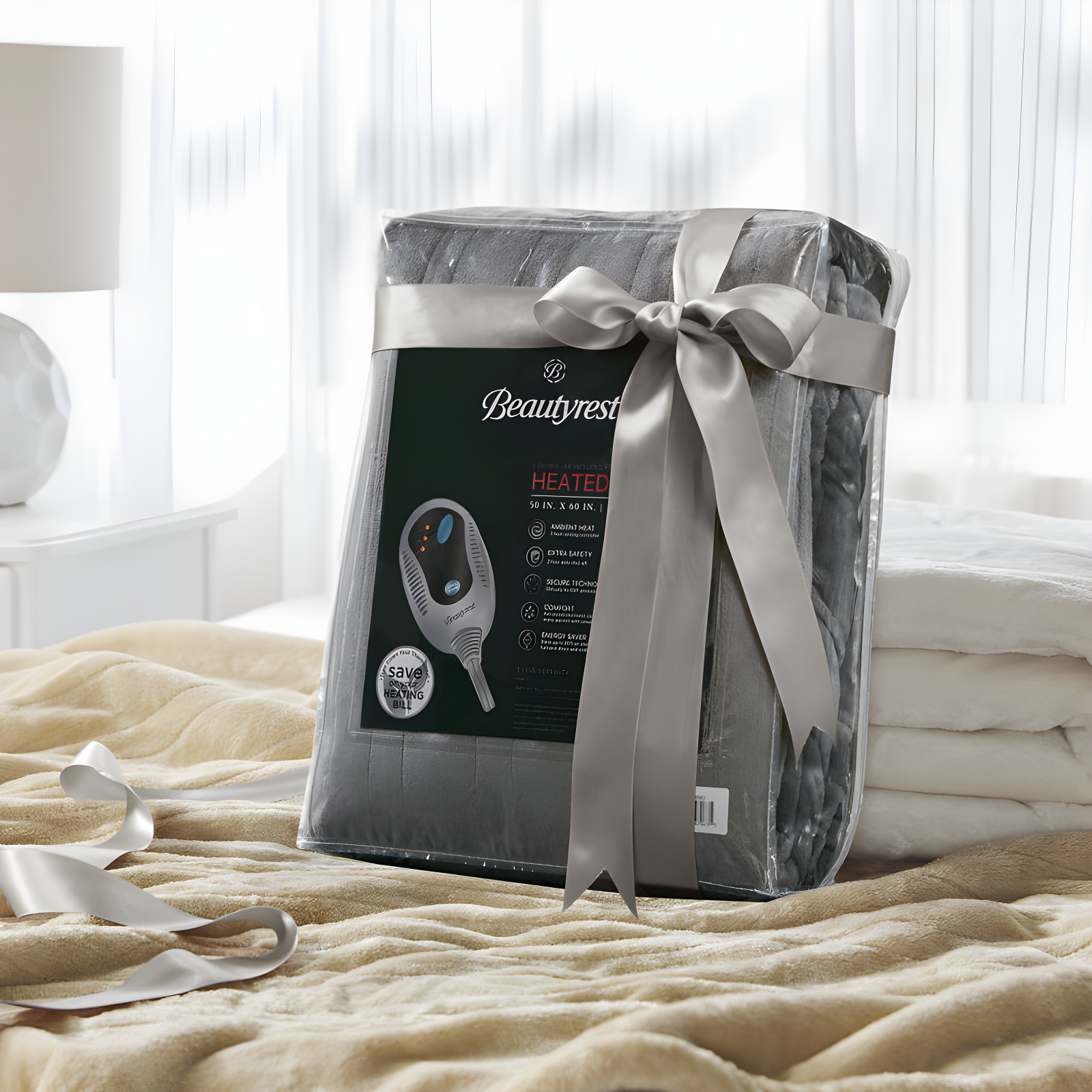 Beautyrest Beautyrest Heated Microlight to Berber Throw