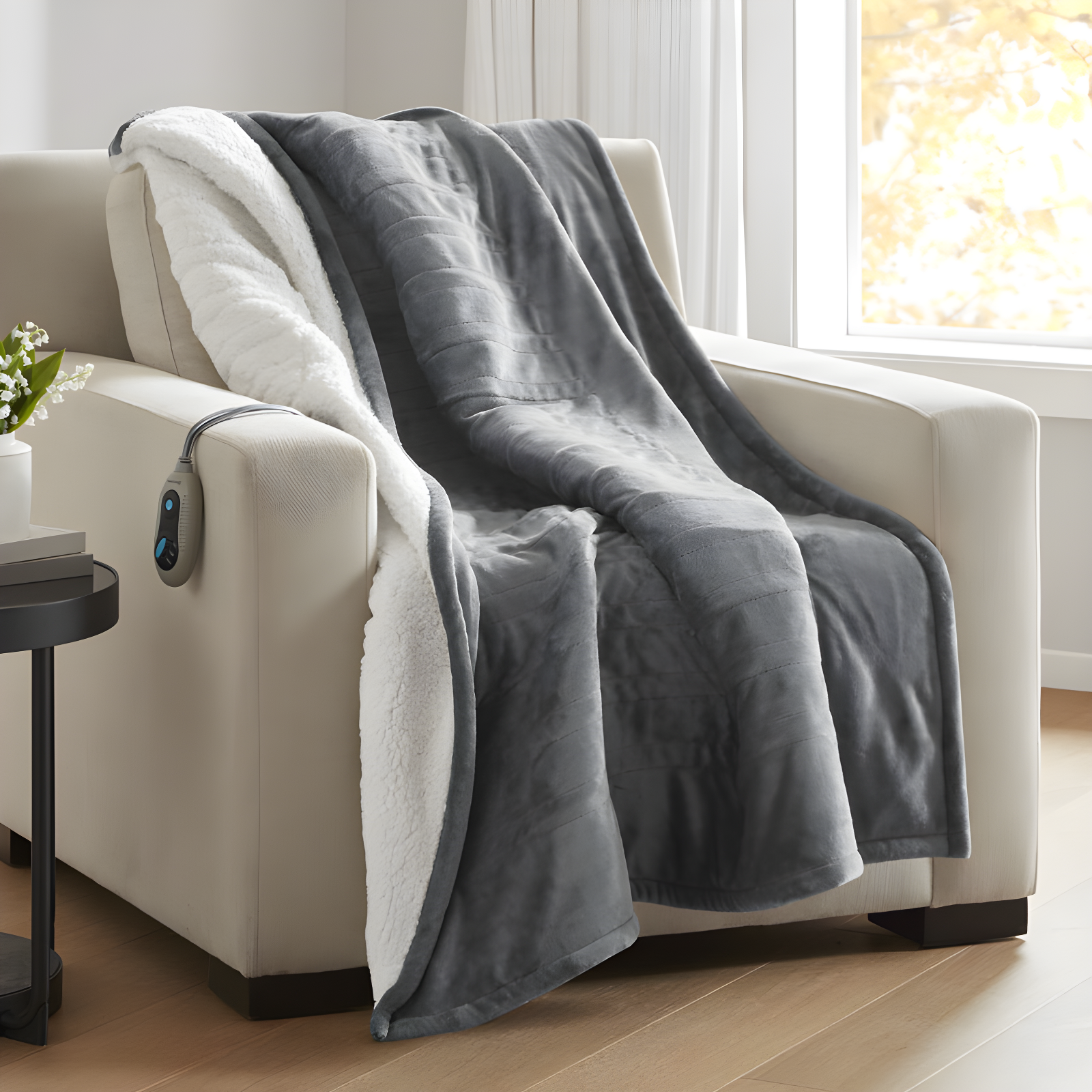 Beautyrest Beautyrest Heated Microlight to Berber Throw