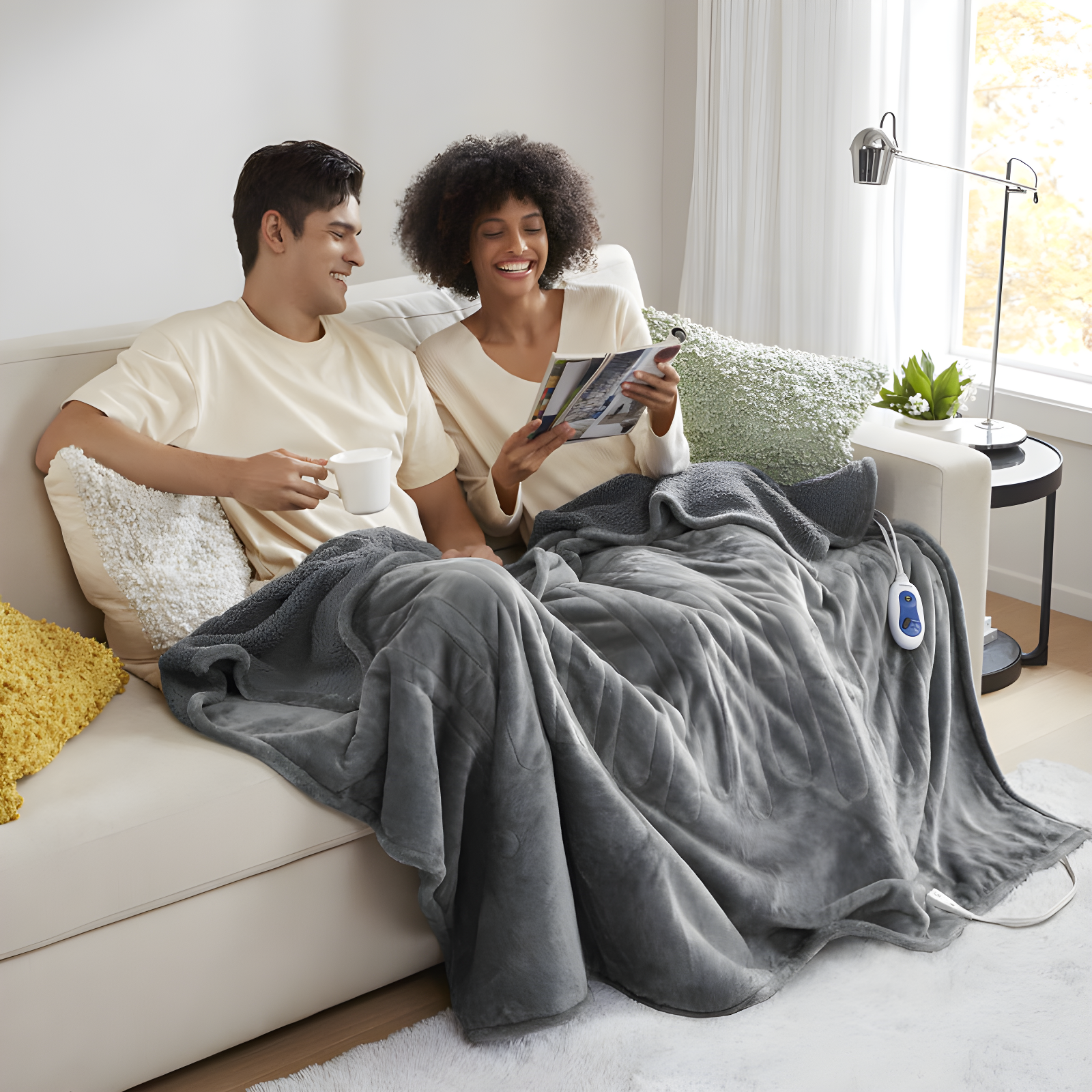 Beautyrest Beautyrest Heated Microlight to Berber Throw