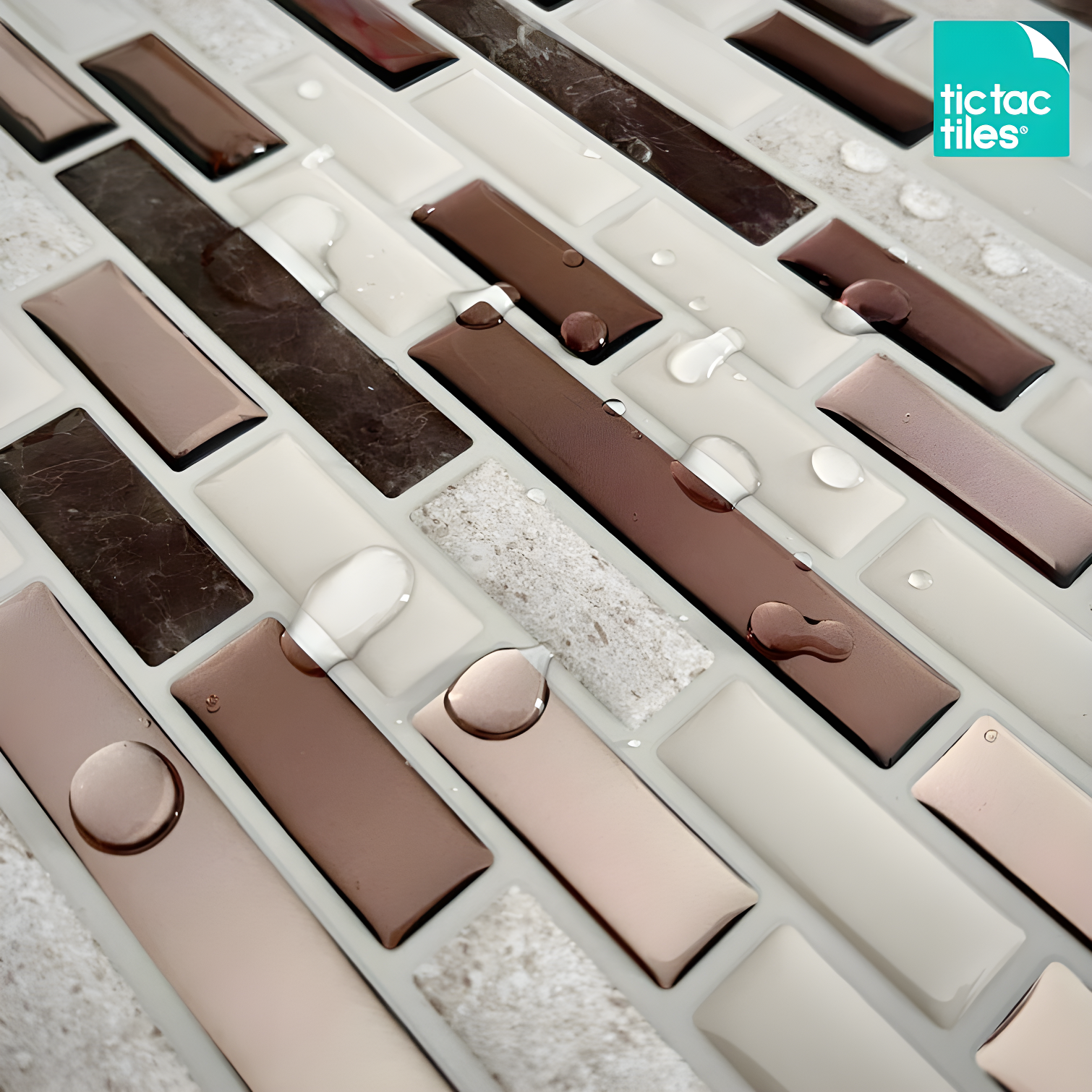 12'' W x 12'' L PVC Peel and Stick Mosaic Tile