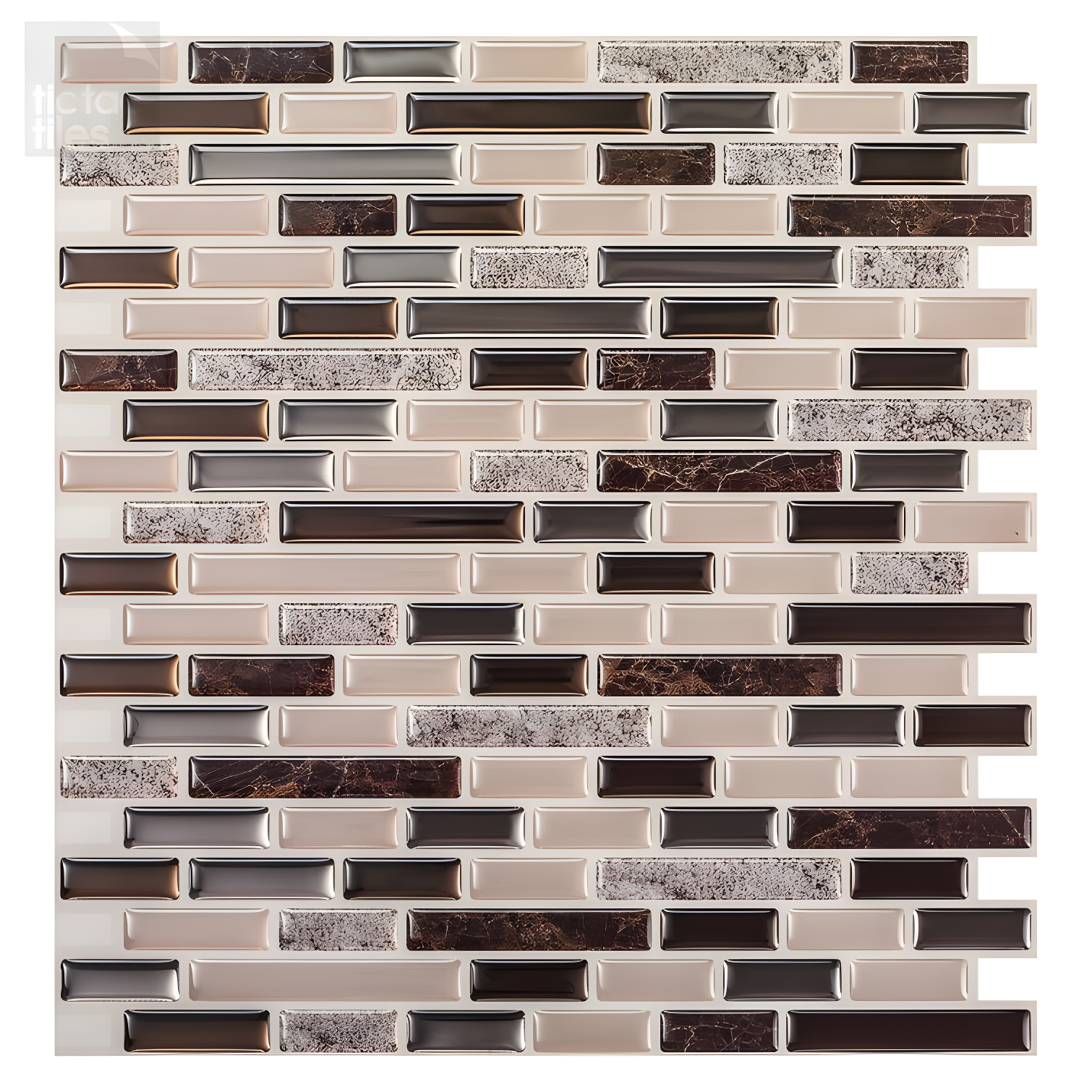 12'' W x 12'' L PVC Peel and Stick Mosaic Tile
