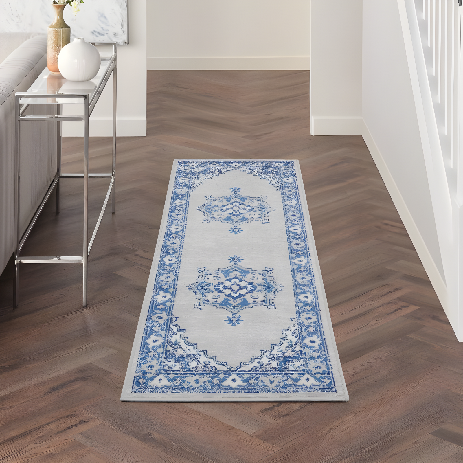 Nourison Whimsicle WHS03 Indoor only Area Rug - Grey Blue 2' x 6'
