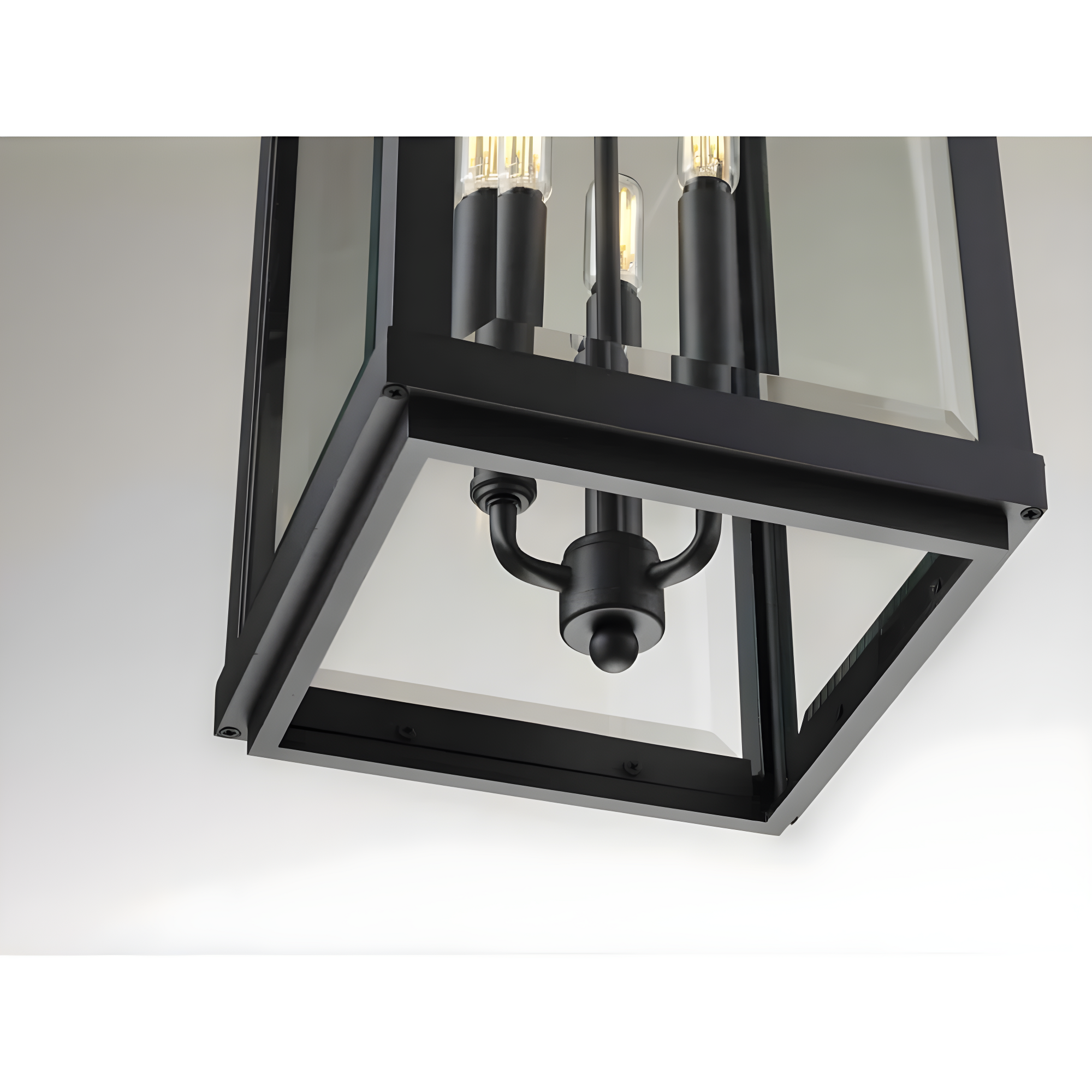 Progress Lighting Gibbes Street 3-Light Outdoor Hanging Lantern, Antique Bronze, Etched White Pillar Shade