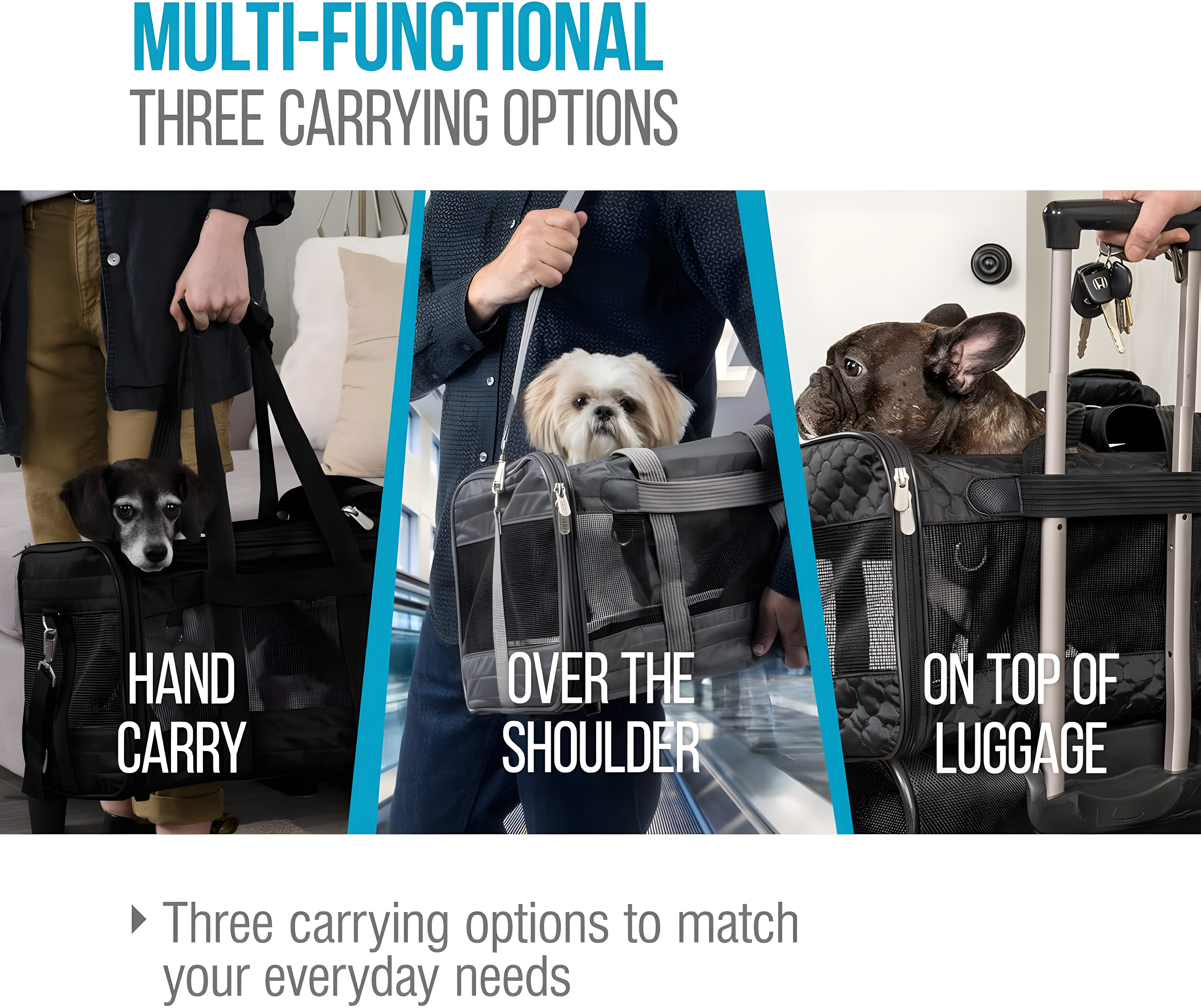 Sherpa Original Deluxe Travel Pet Carrier, Airline Approved & Guaranteed On Board - Black Lattice