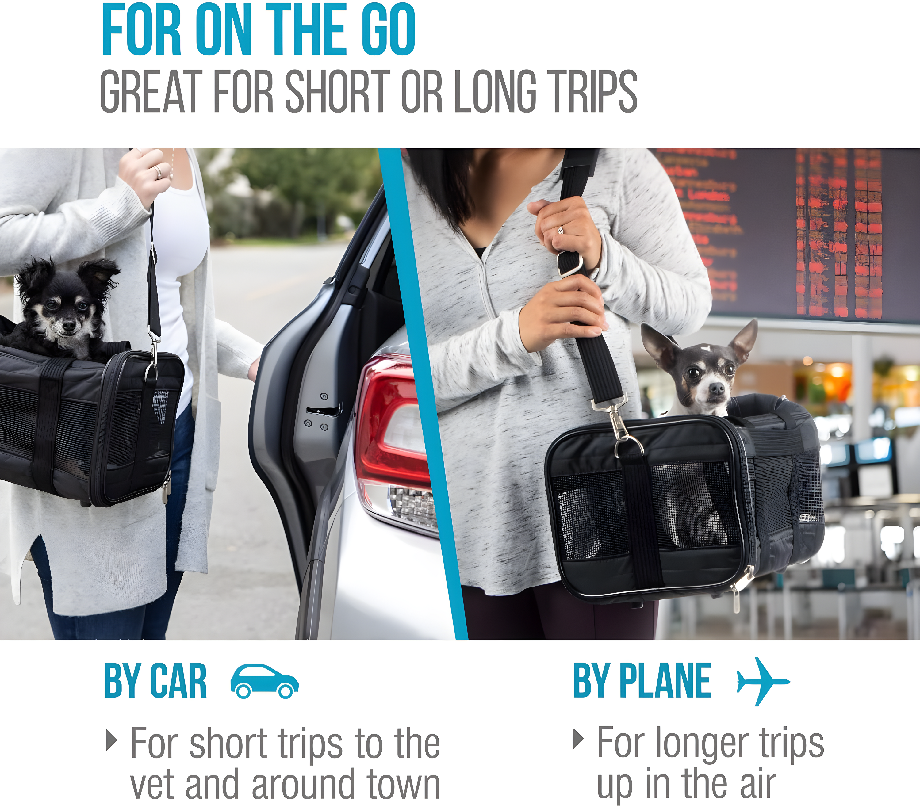 Sherpa Original Deluxe Travel Pet Carrier, Airline Approved & Guaranteed On Board - Black Lattice