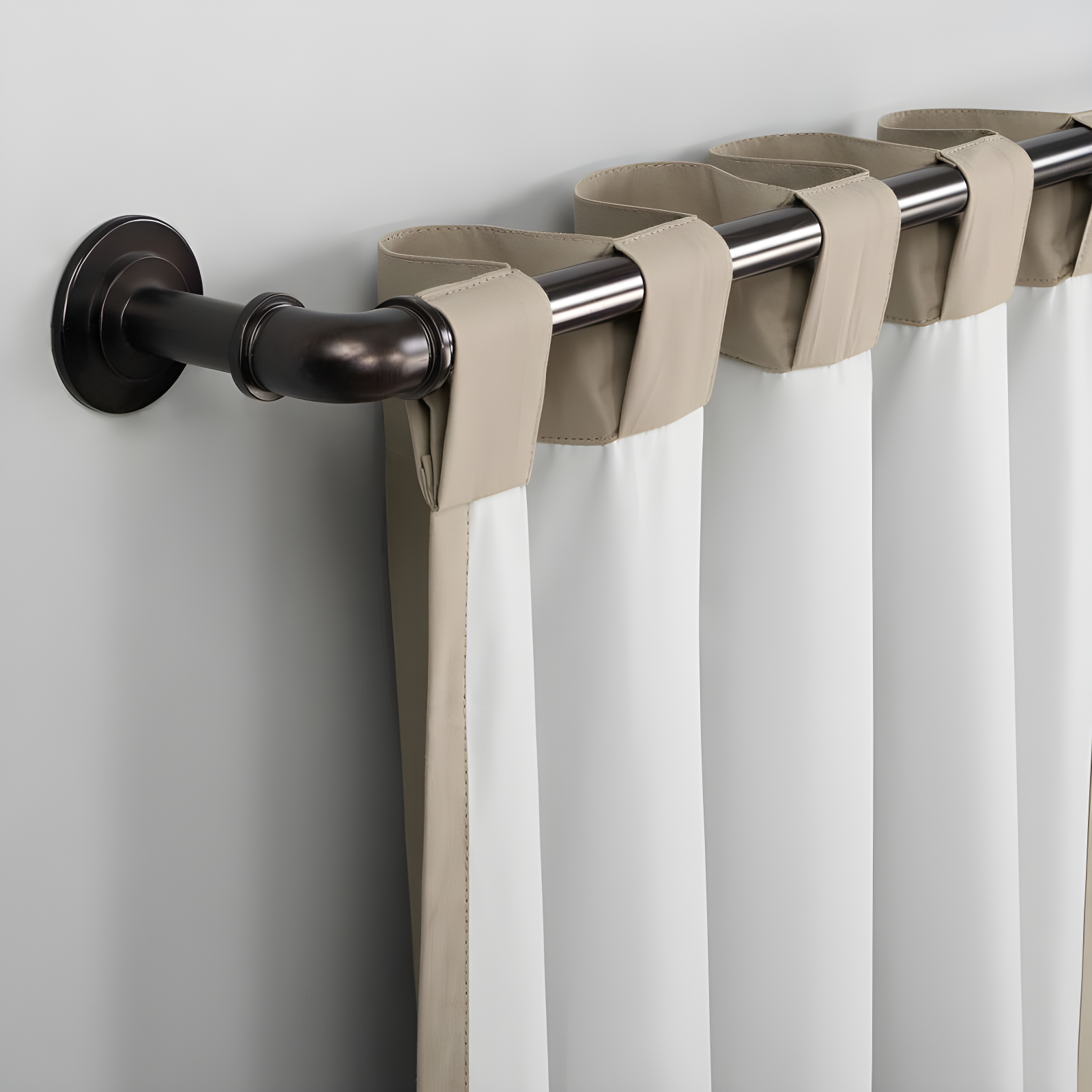 40"x63" Sun Zero 100% Blackout Cyrus Thermal Back Tab Curtain Panel Beige: Modern Solid Indoor Polyester Drapery