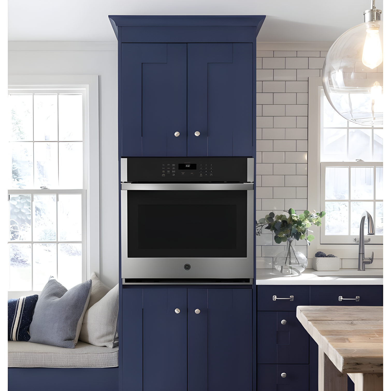 GE Appliances GE Smart Appliances Smart Built-in 27" Self-Cleaning Electric Single Wall Oven JKS3000SNSS