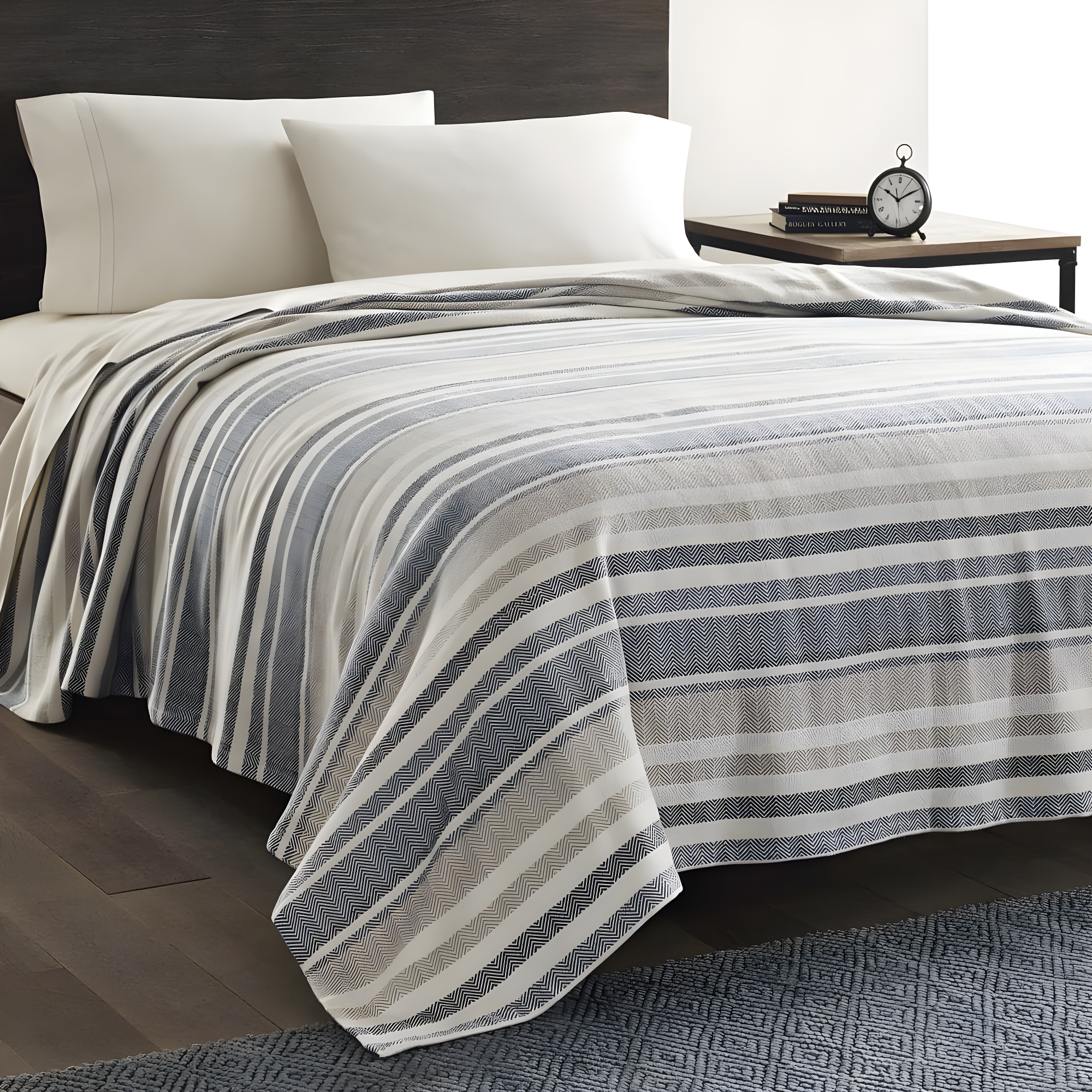 Eddie Bauer Herringbone Cotton Reversible Blanket