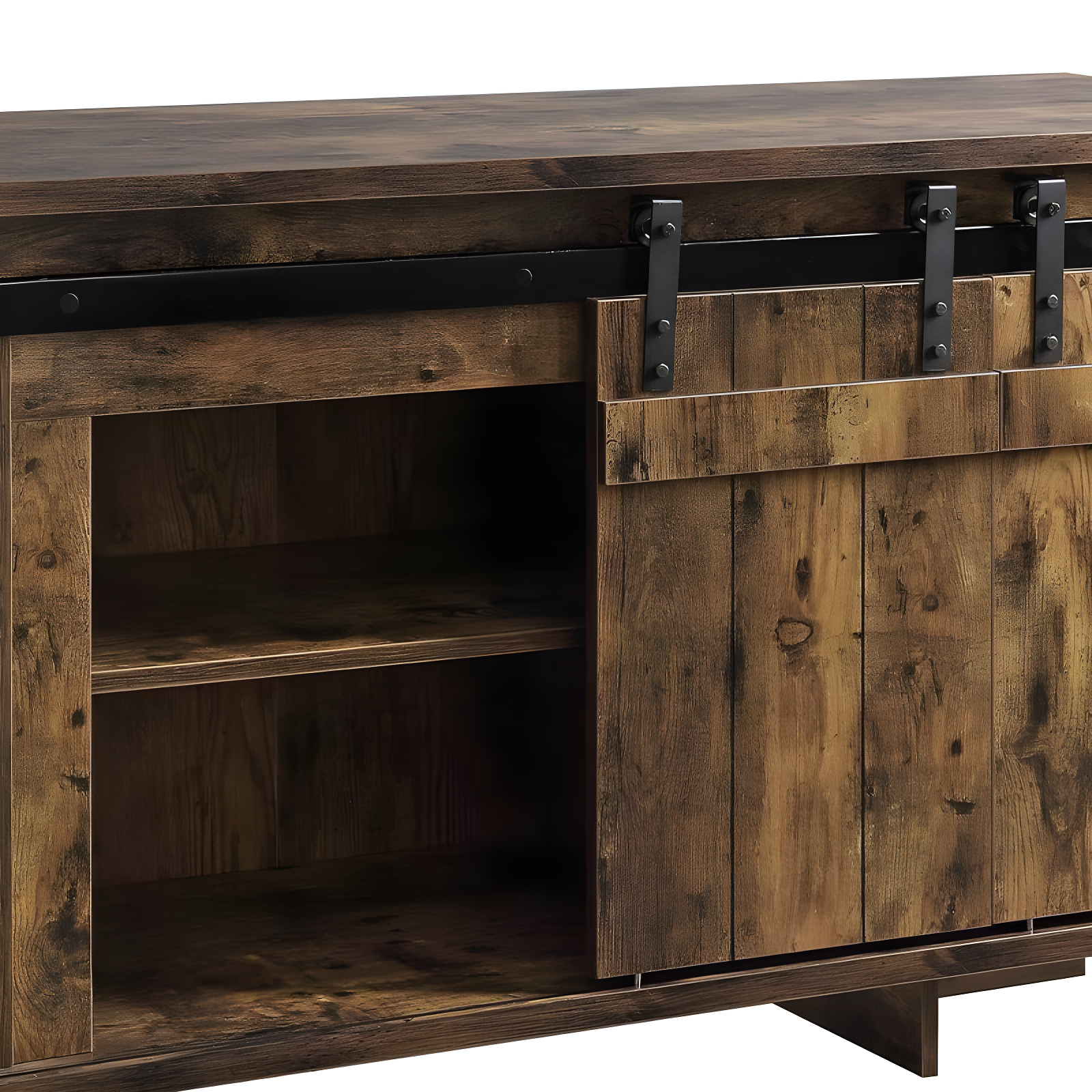 Acme Furniture 60" Bellarosa TV Stand for TVs up to 60" Rustic Oak: Wood Frame, Fixed Shelves, Assembly Required