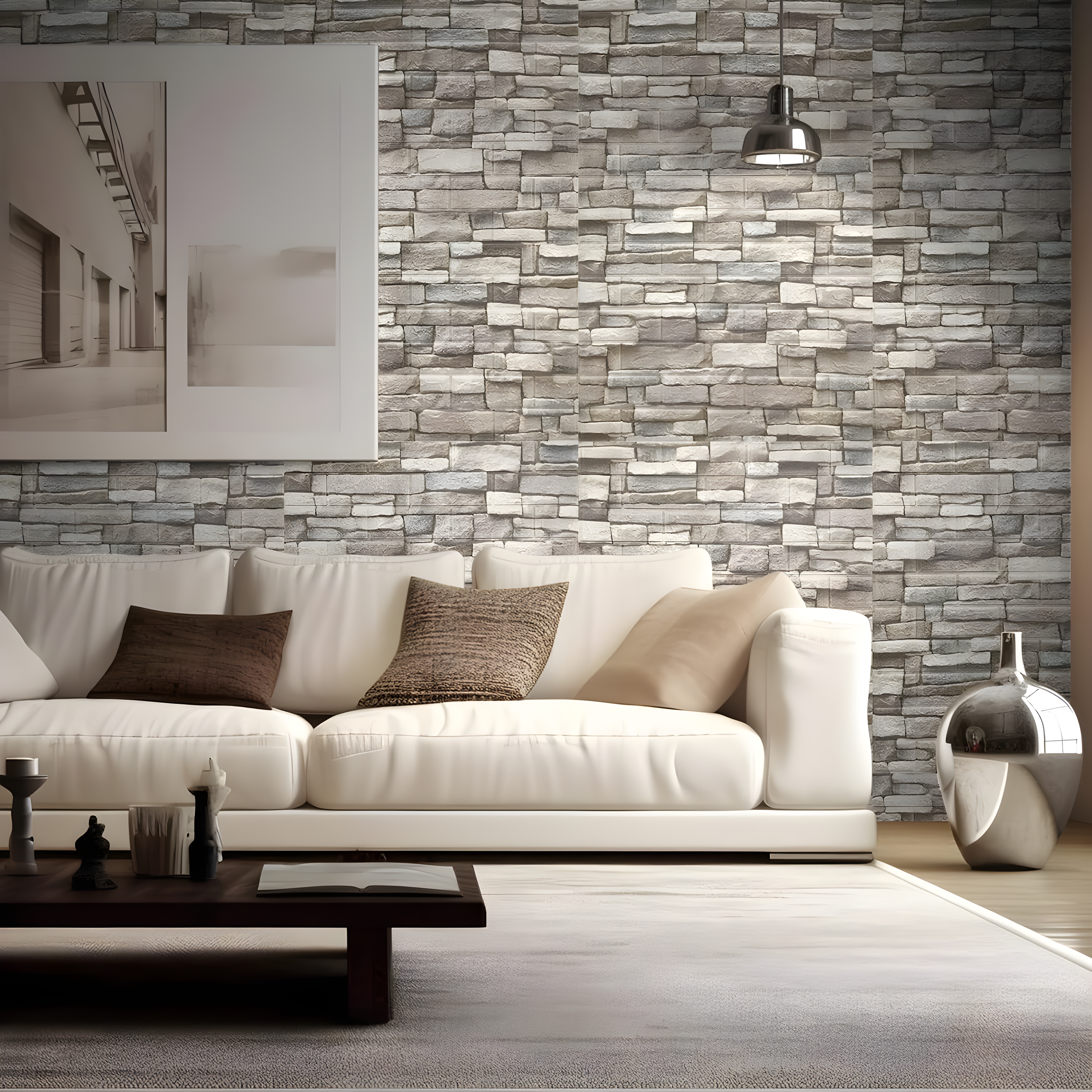 Yutianli 20PSC 3D Wall Panels Peel and Stick Faux Brick Wall Panels Self-Adhesive 3D Brick Wallpaper Foam Stone Wall Panel