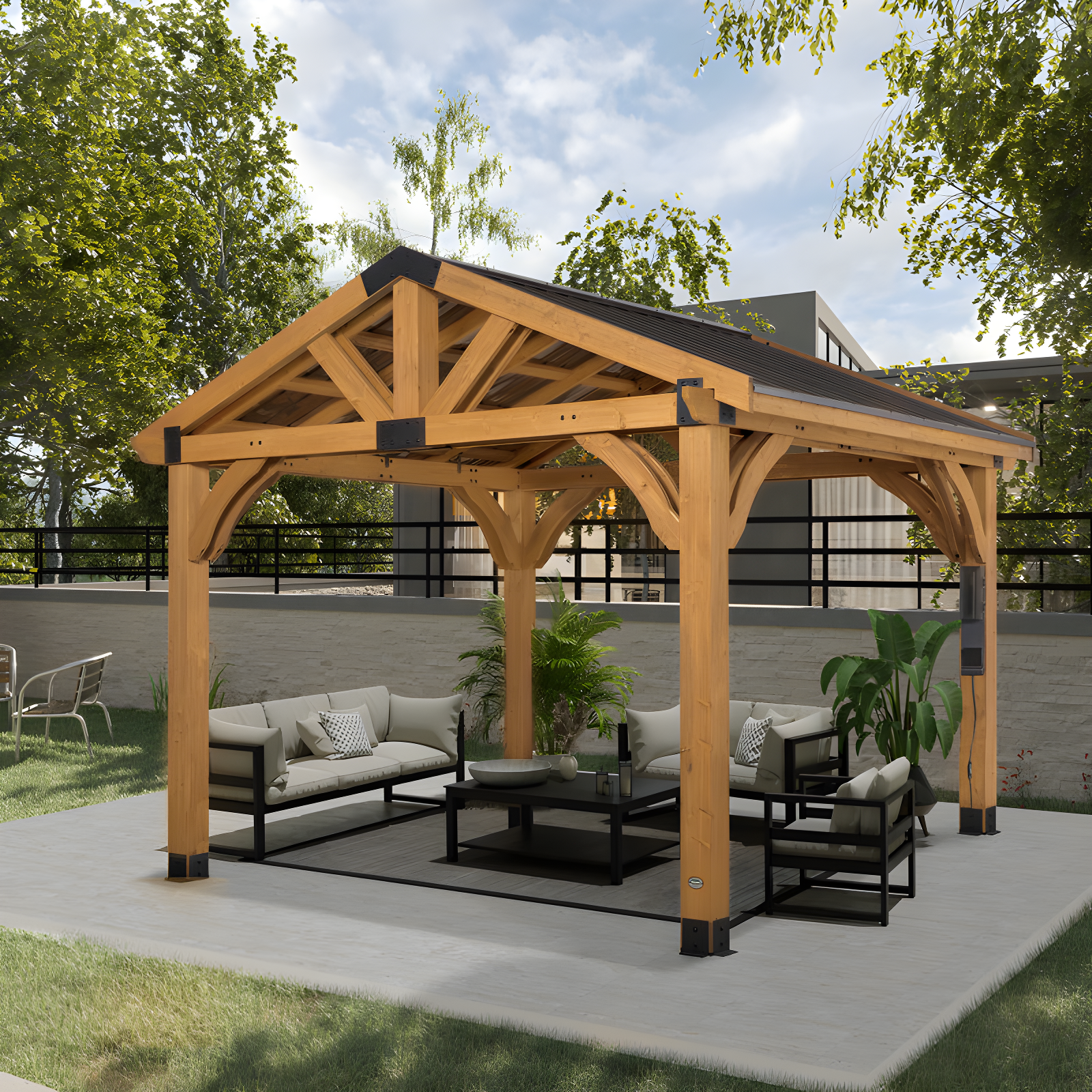 Backyard Discovery Arlington 12 Ft. W x 10 Ft. D Solid Wood Patio Gazebo
