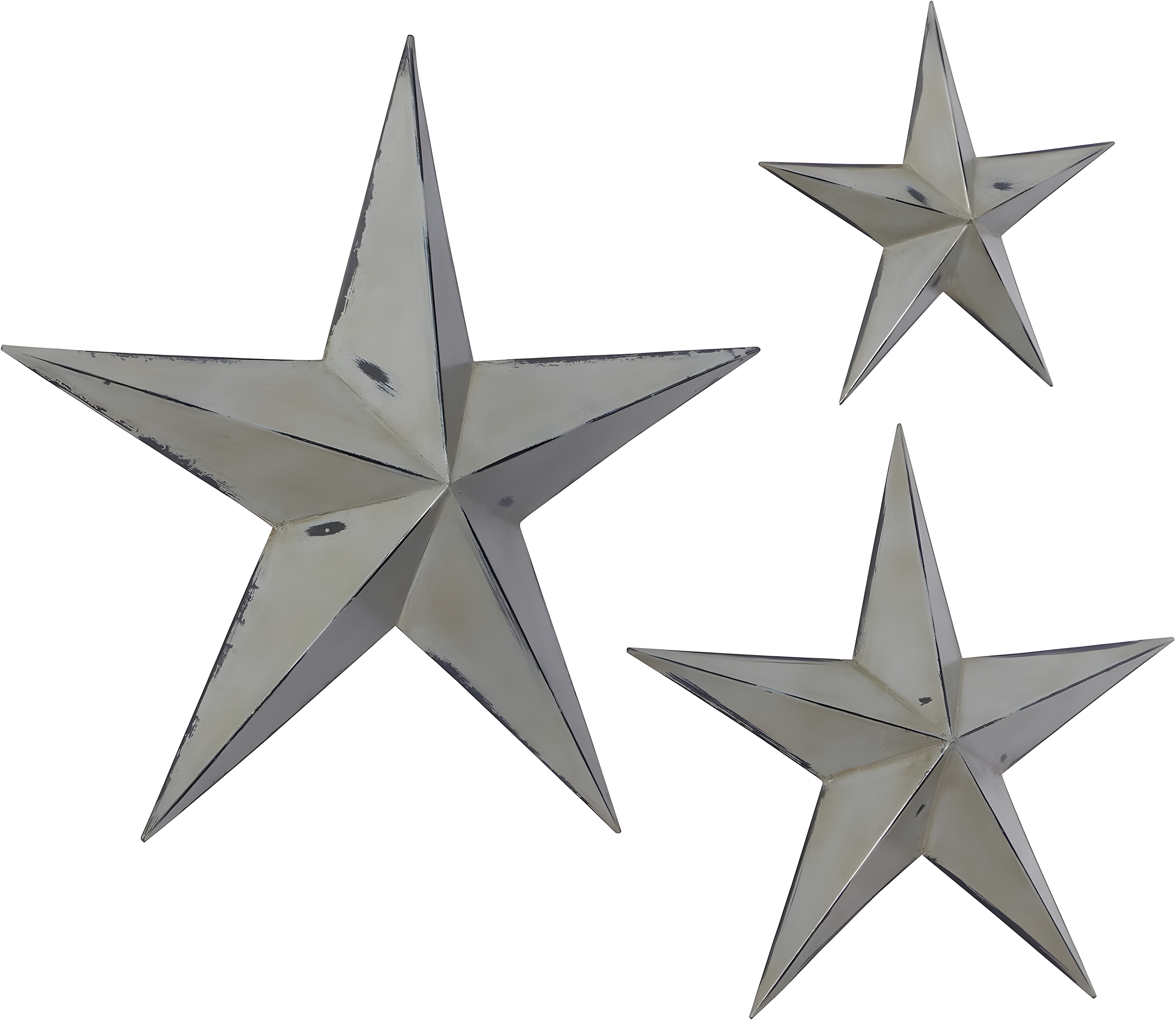 Olivia & May Set of 3 Metal Stars Indoor Outdoor Wall Decors Light Brown : Iron Frame, Farmhouse Style, Vertical Orientation