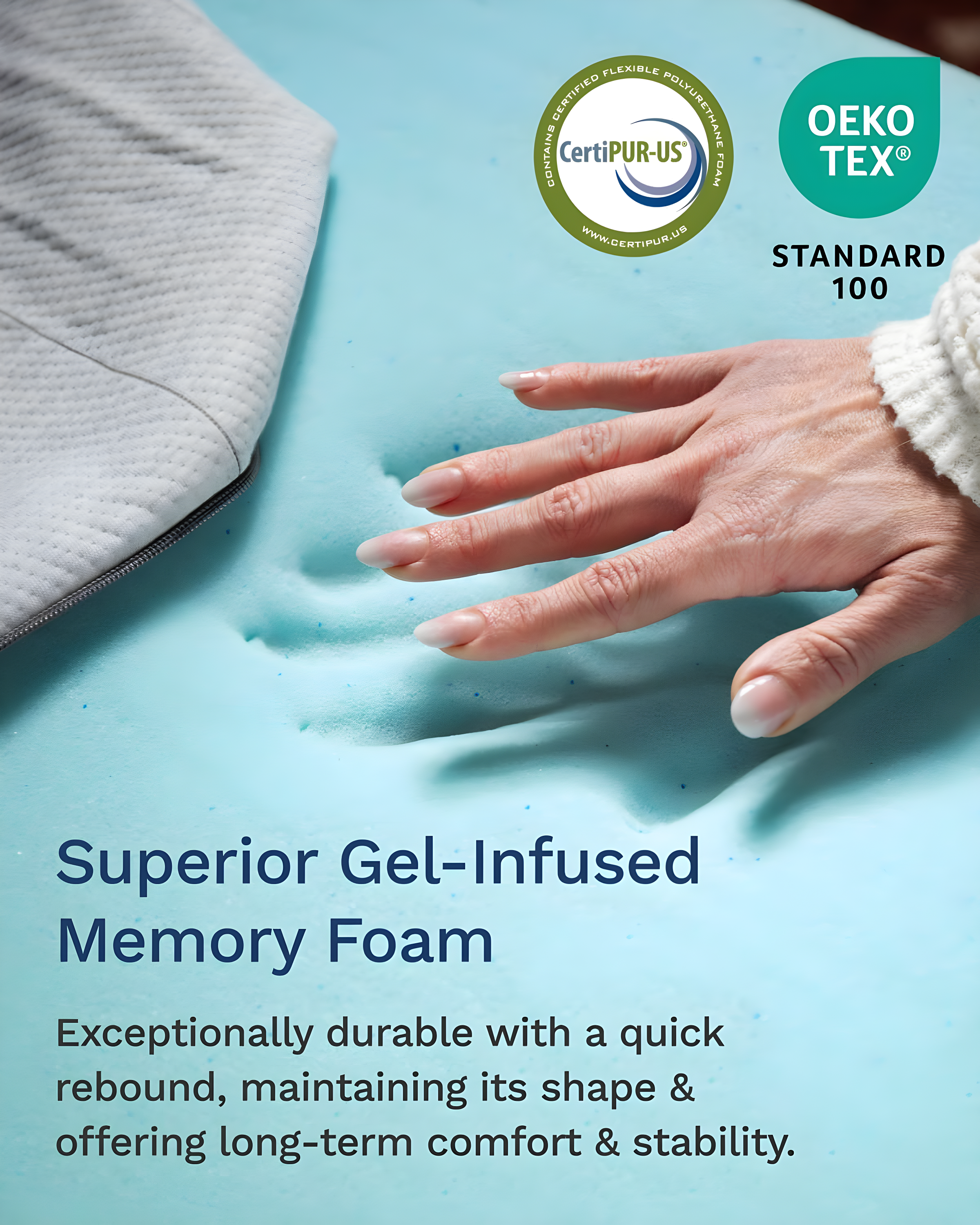 Mattress Topper - 2 Inch - CertiPUR-US Certified Memory Foam - Dusk by Viscosoft  Twin