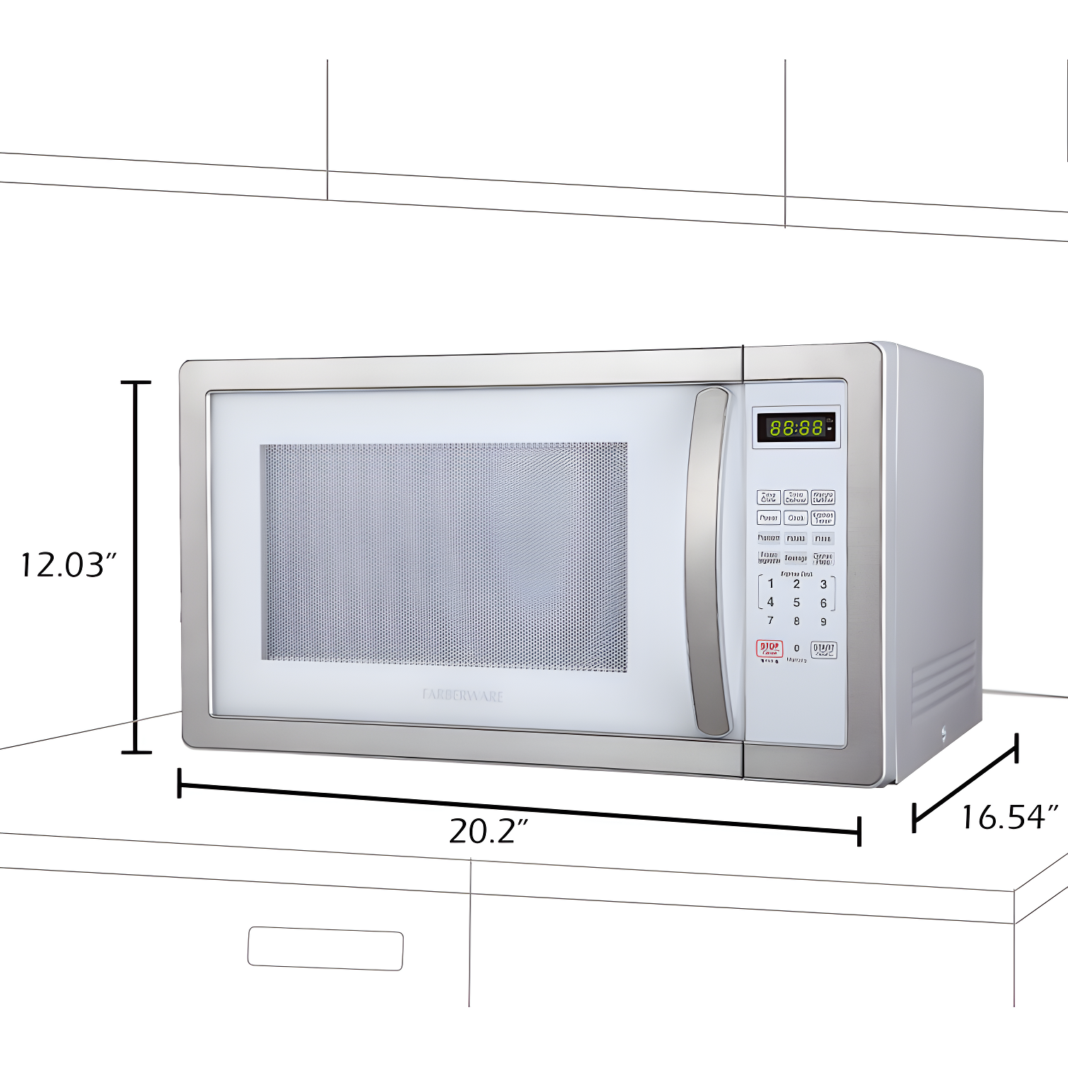Farberware Farberware Classic Countertop Microwave Oven, 1.1 Cubic Feet cu. ft., 1000 watts, with Child Lock