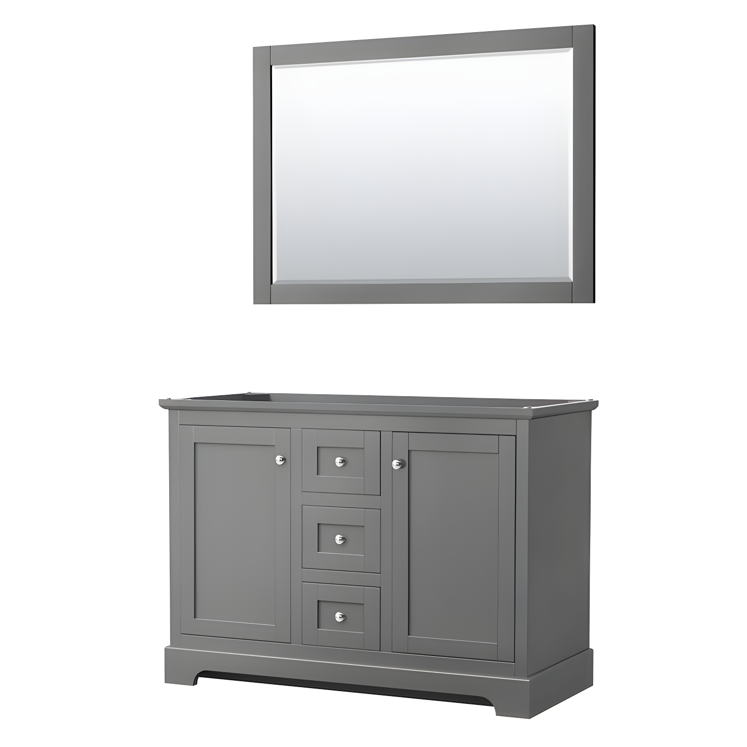 Wyndham Collection Avery 48'' Double Bathroom Vanity with Marble Top with Mirror