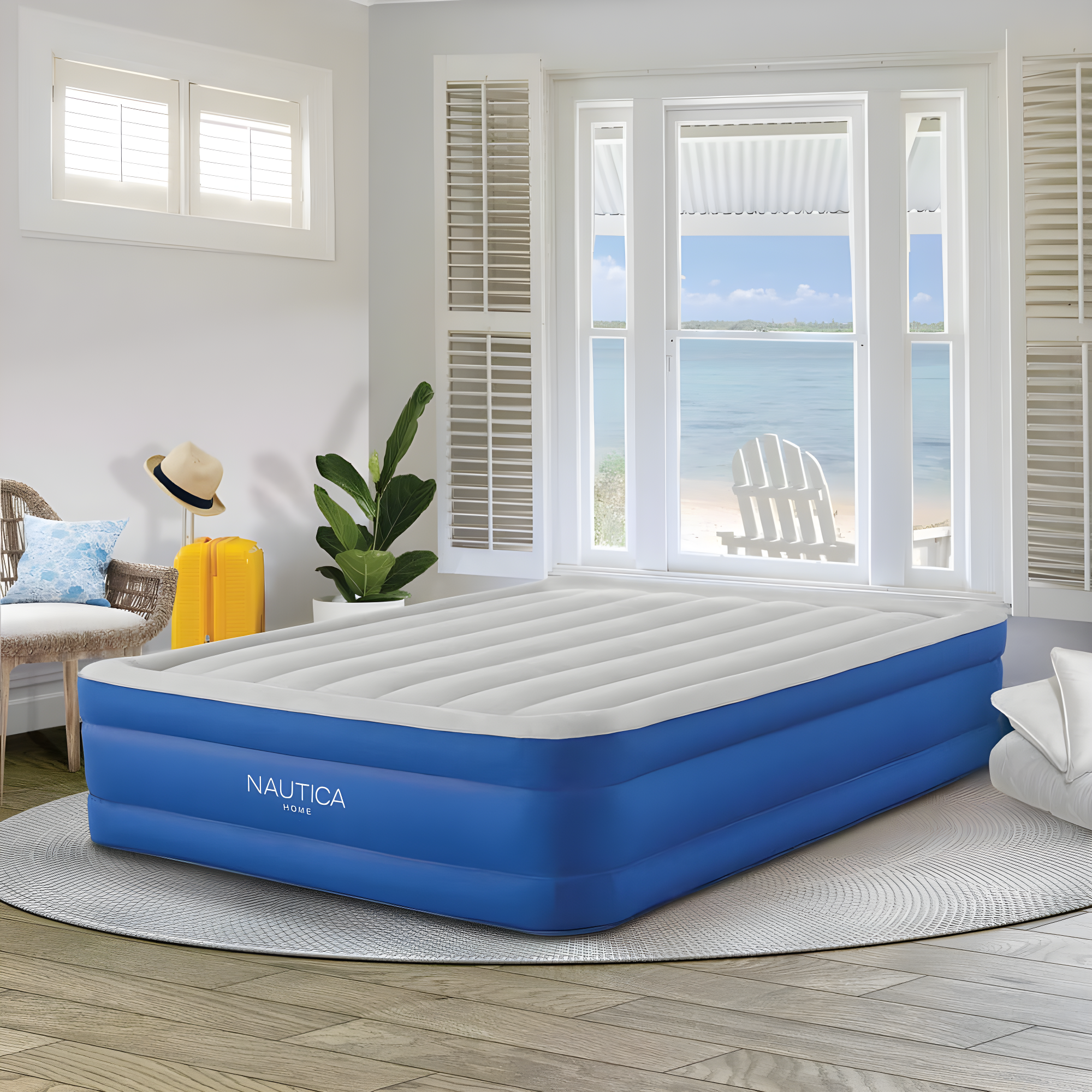 Nautica Nautica PlushAire Inflatable Air Mattress with Anti-leak Built-in Pump and Puncture Resistant Vinyl