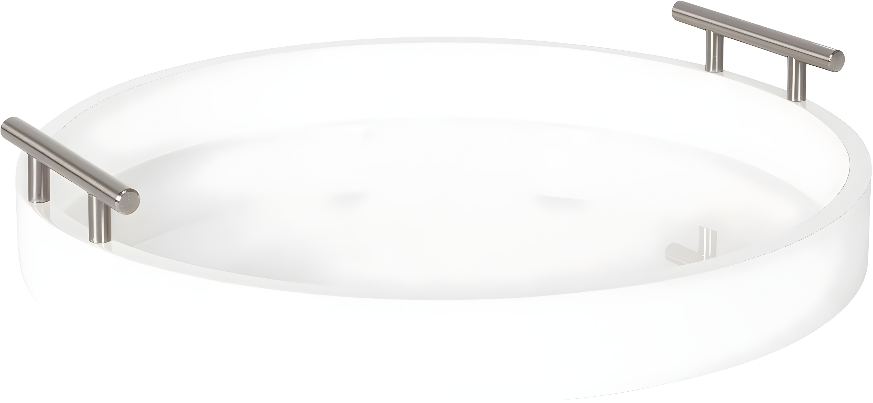 Kate and Laurel Lipton Tray, 15.5" Diameter, White and Silver