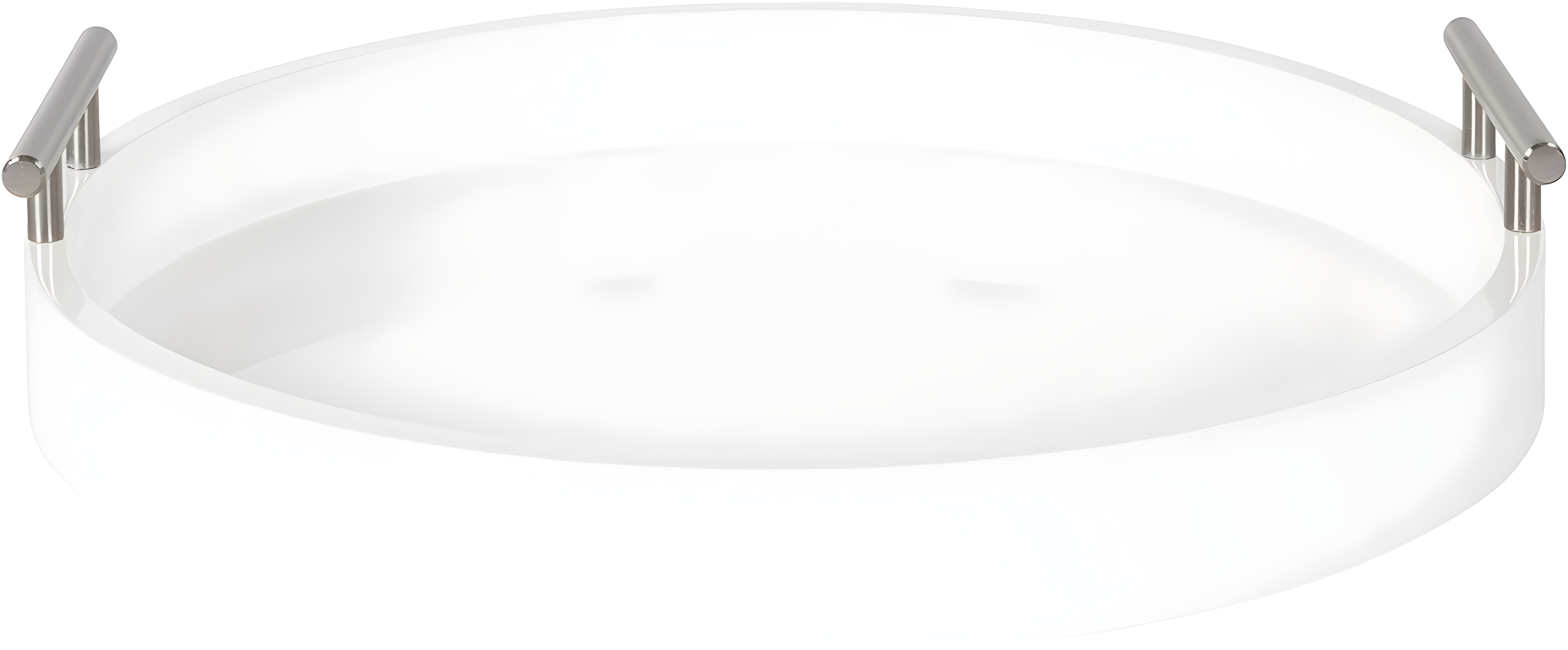 Kate and Laurel Lipton Tray, 15.5" Diameter, White and Silver