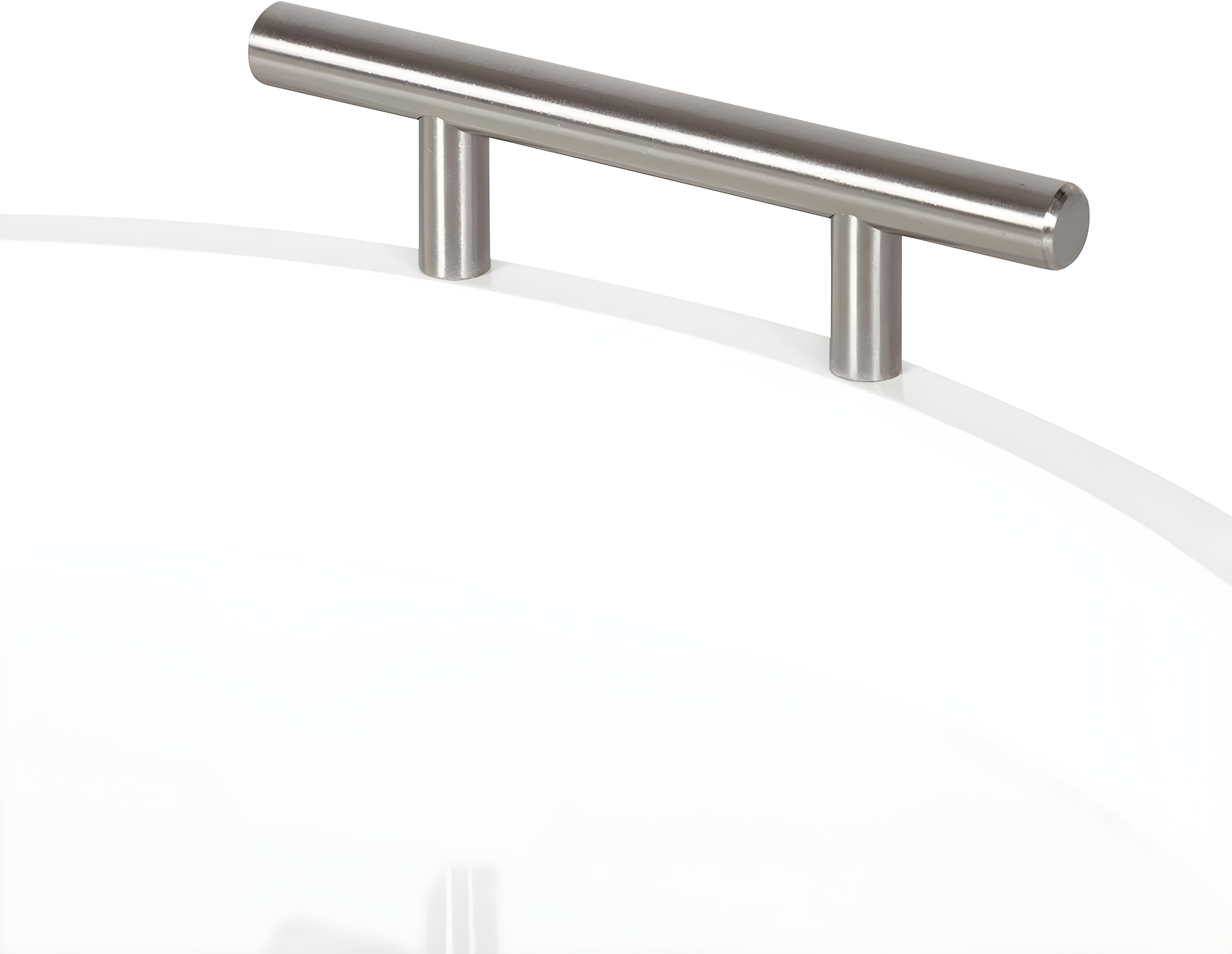 Kate and Laurel Lipton Tray, 15.5" Diameter, White and Silver