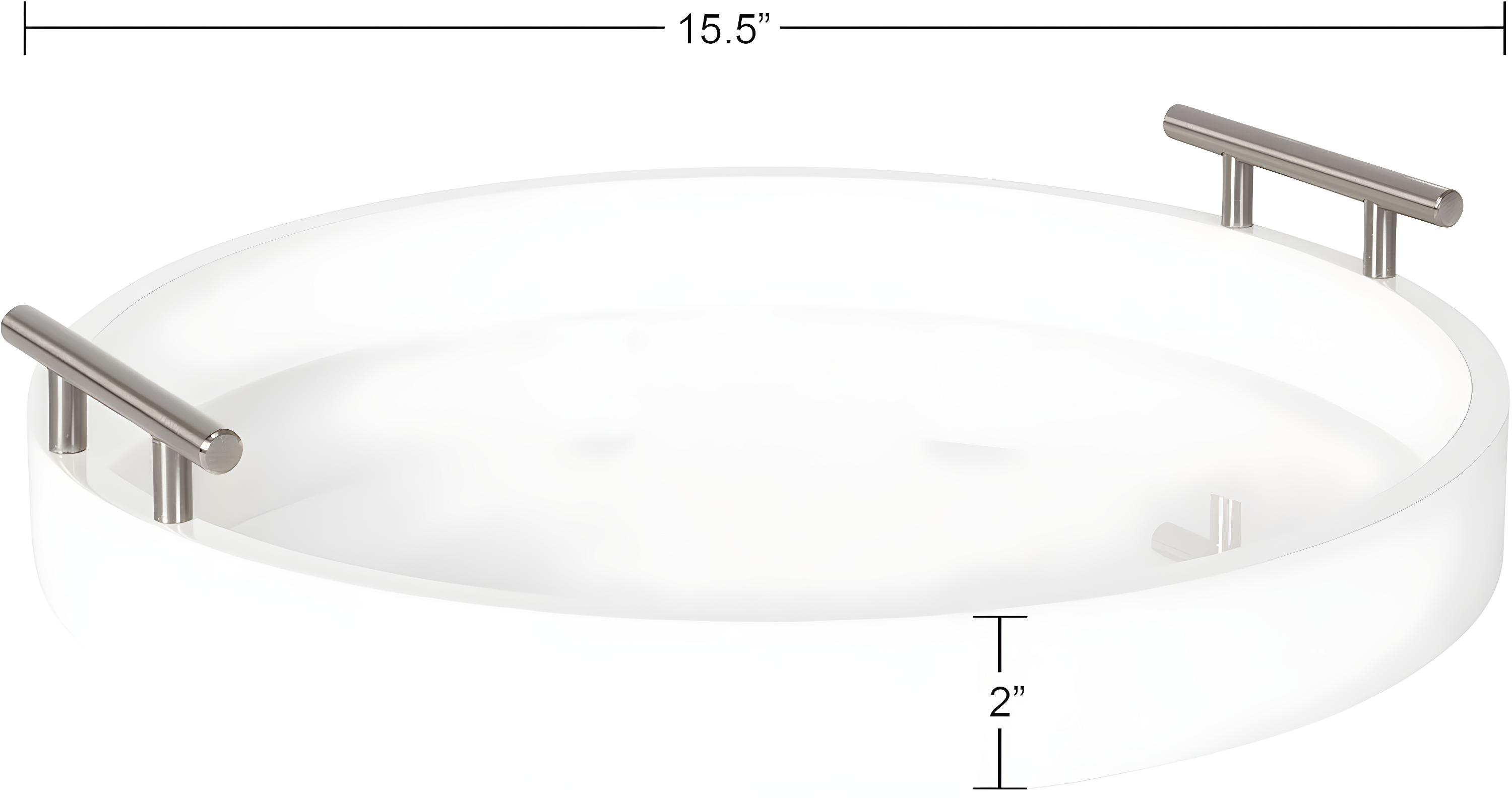 Kate and Laurel Lipton Tray, 15.5" Diameter, White and Silver
