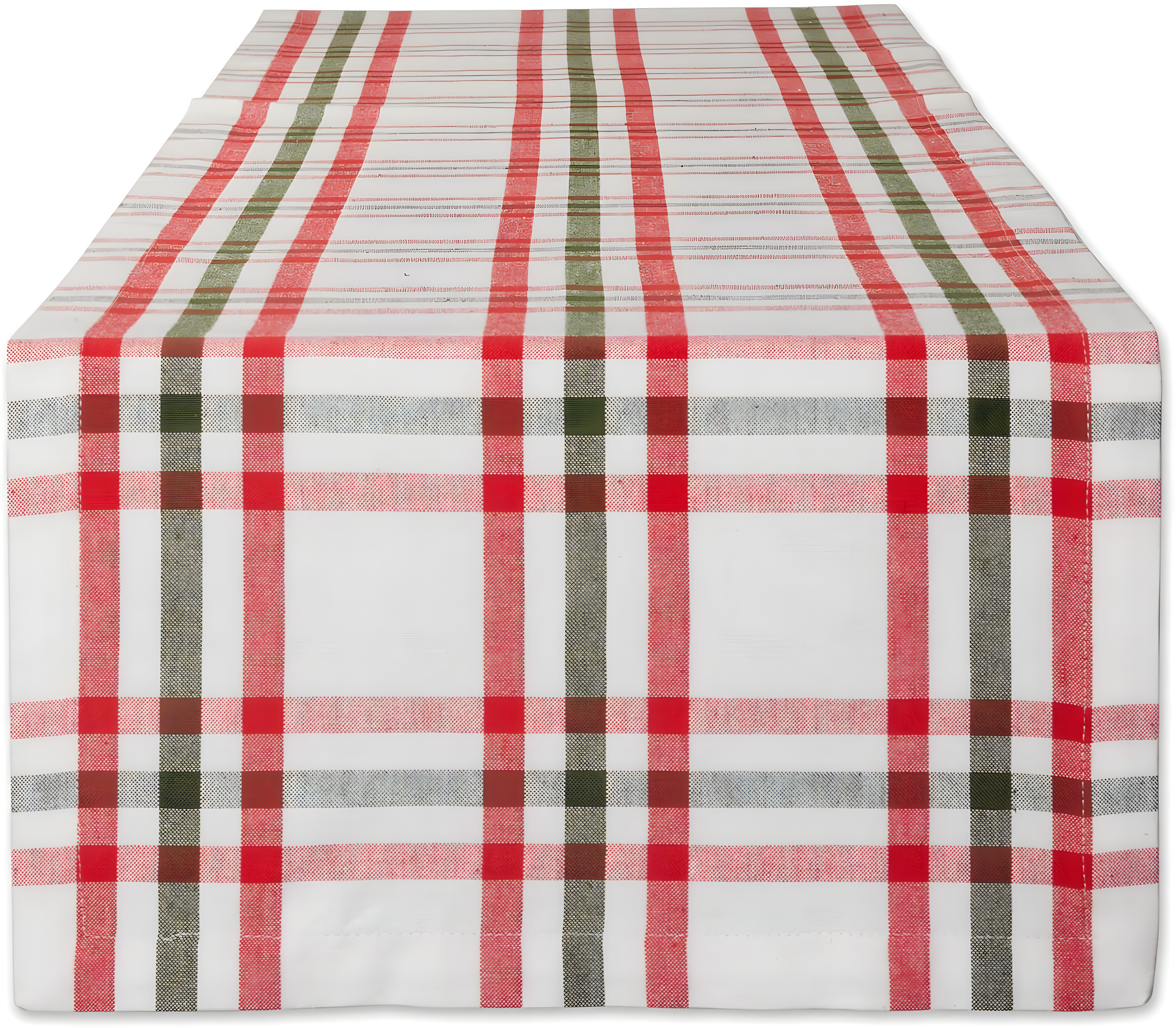 Design Imports  Christmas Nutcracker Plaid Table Runner, Red/Green, 14X108"