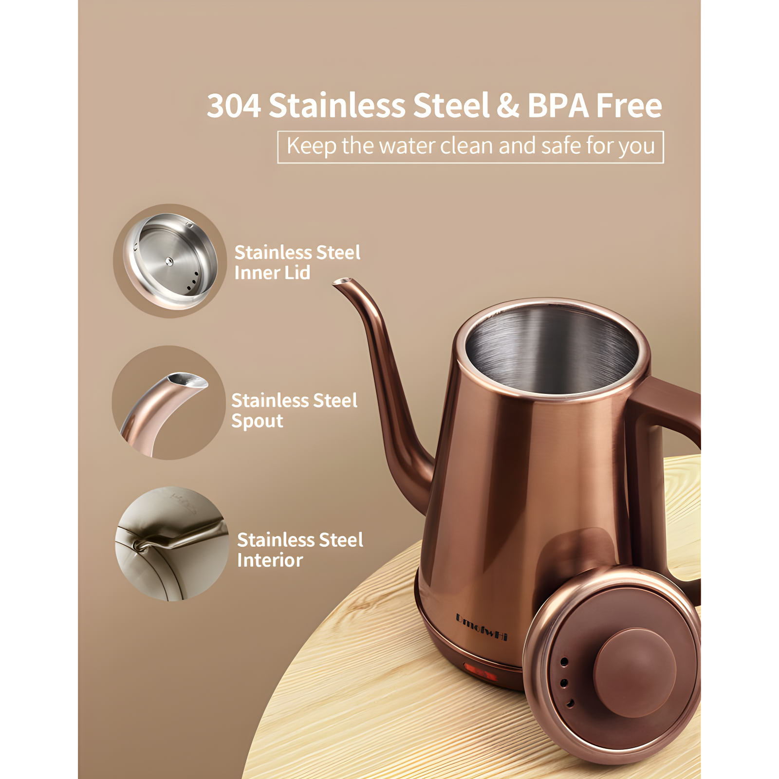 SEGUIRA Stainless Steel Electric Tea Kettle