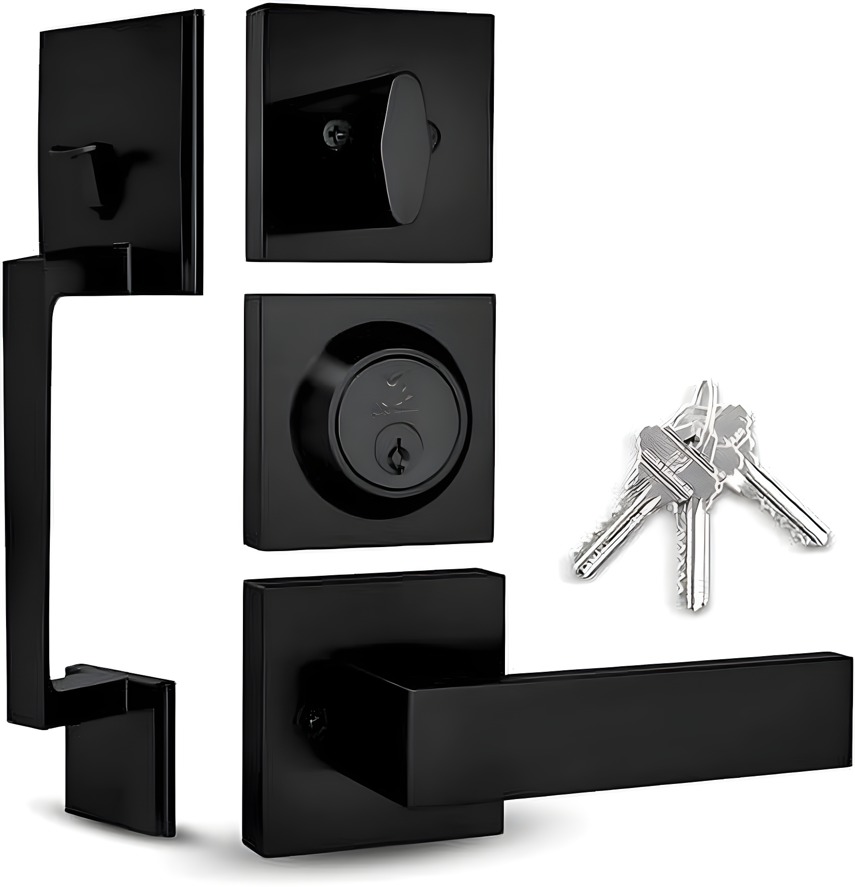 Mega Handles TOBELLE SQUARE Door Lock, Keyless Interior Door Handle Set for Hallway, Closet, Bathroom, Door Lever Interior, Lock, Door Handle - Heavy Duty Design