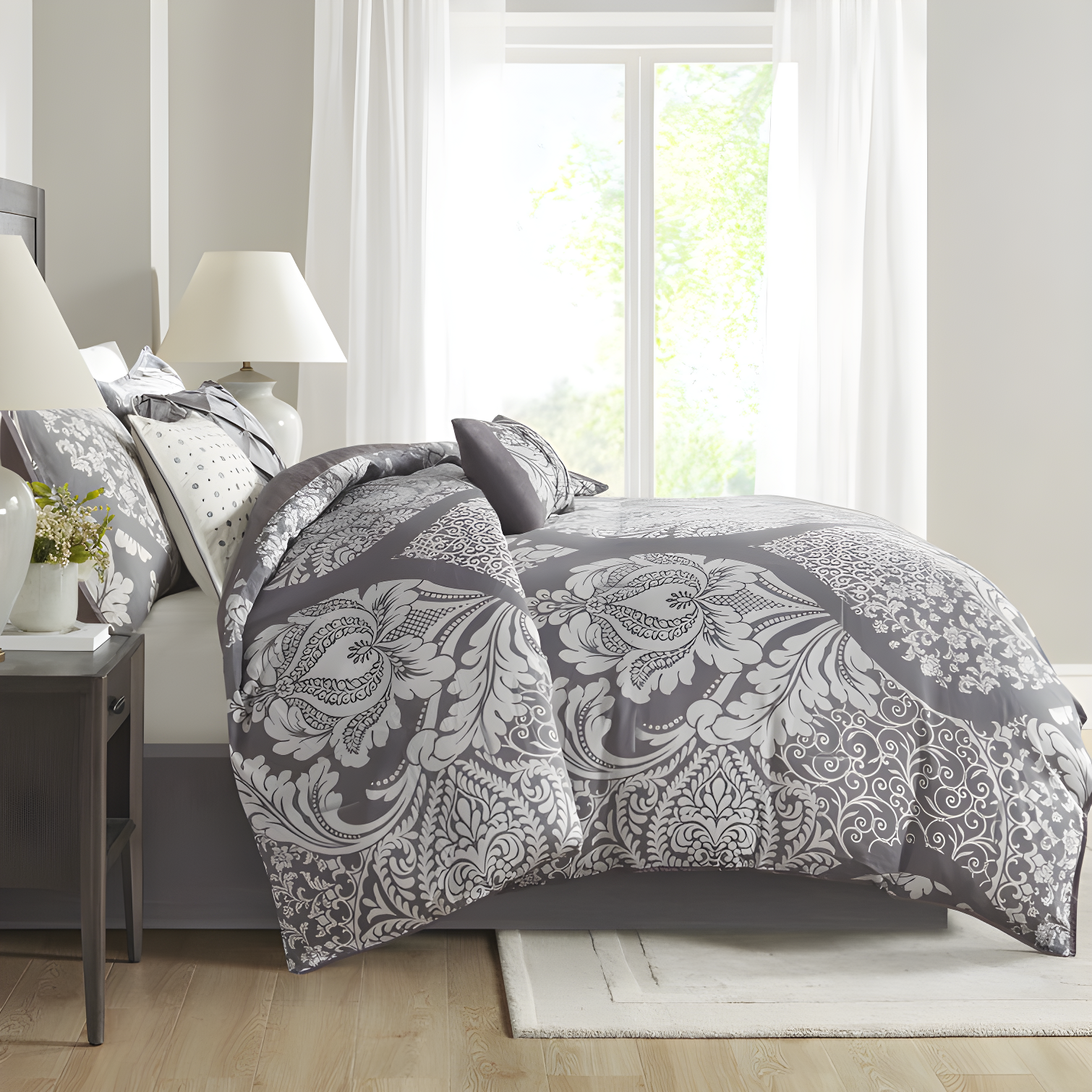 Vienna 7 Piece Cotton Printed Comforter Set