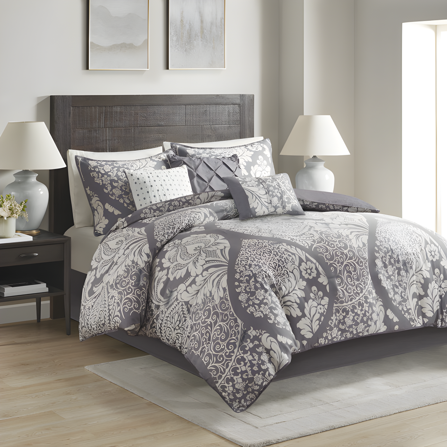 Vienna 7 Piece Cotton Printed Comforter Set