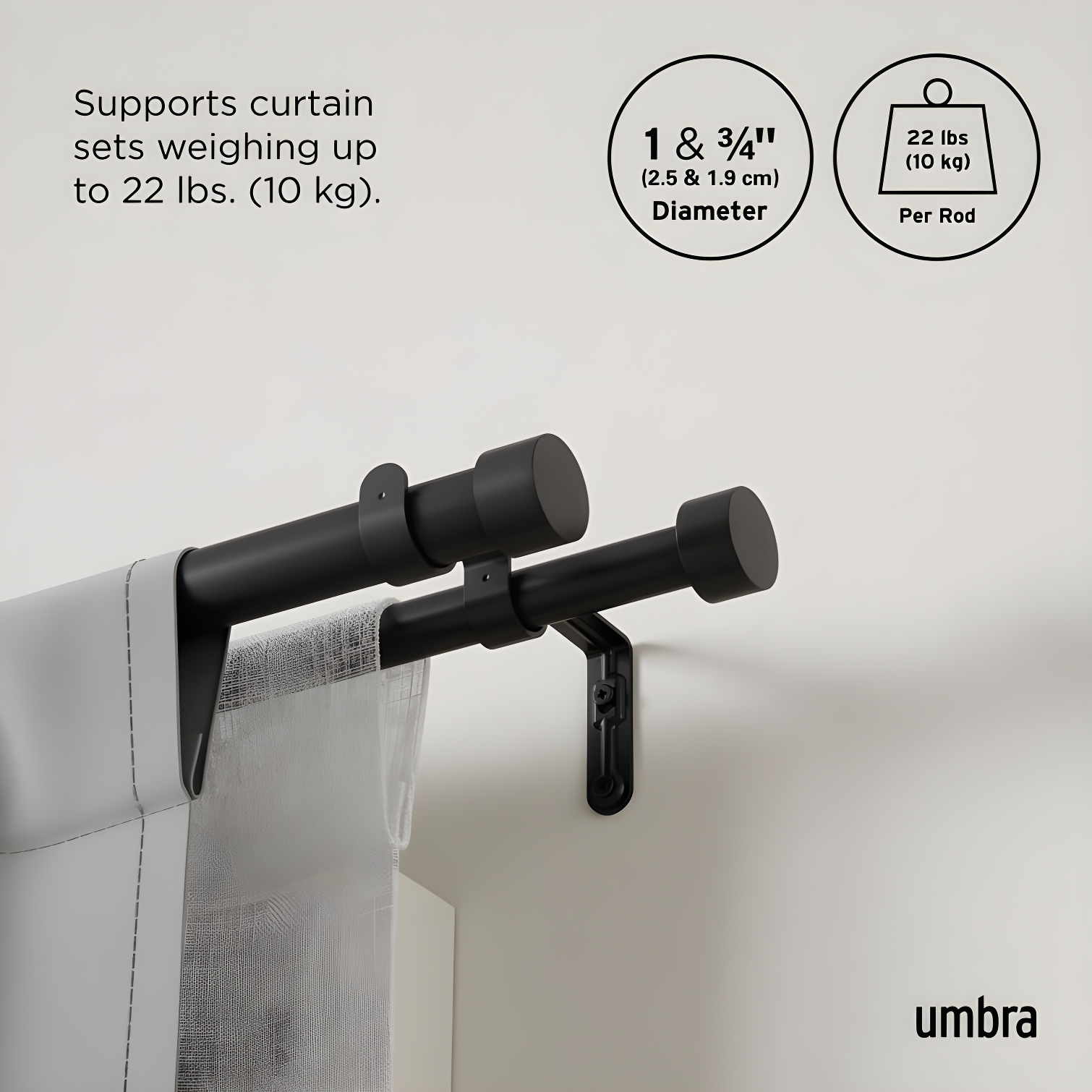Cappa Drapery Solutions Double Curtain Rod