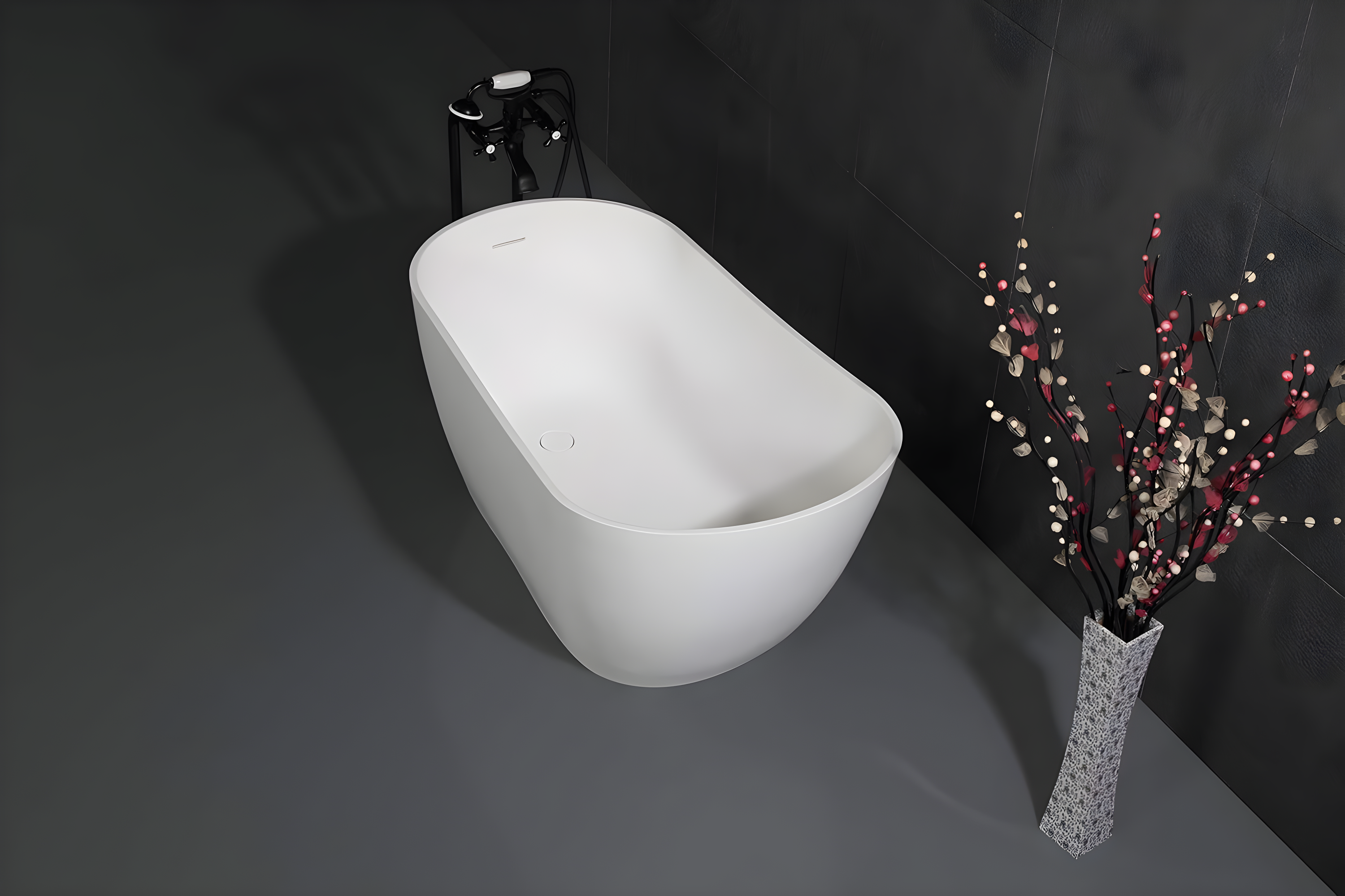 Kingston Brass Kingston Three-Handle 2-Hole Freestanding Tub Faucet with Supply Line and Stop Valve