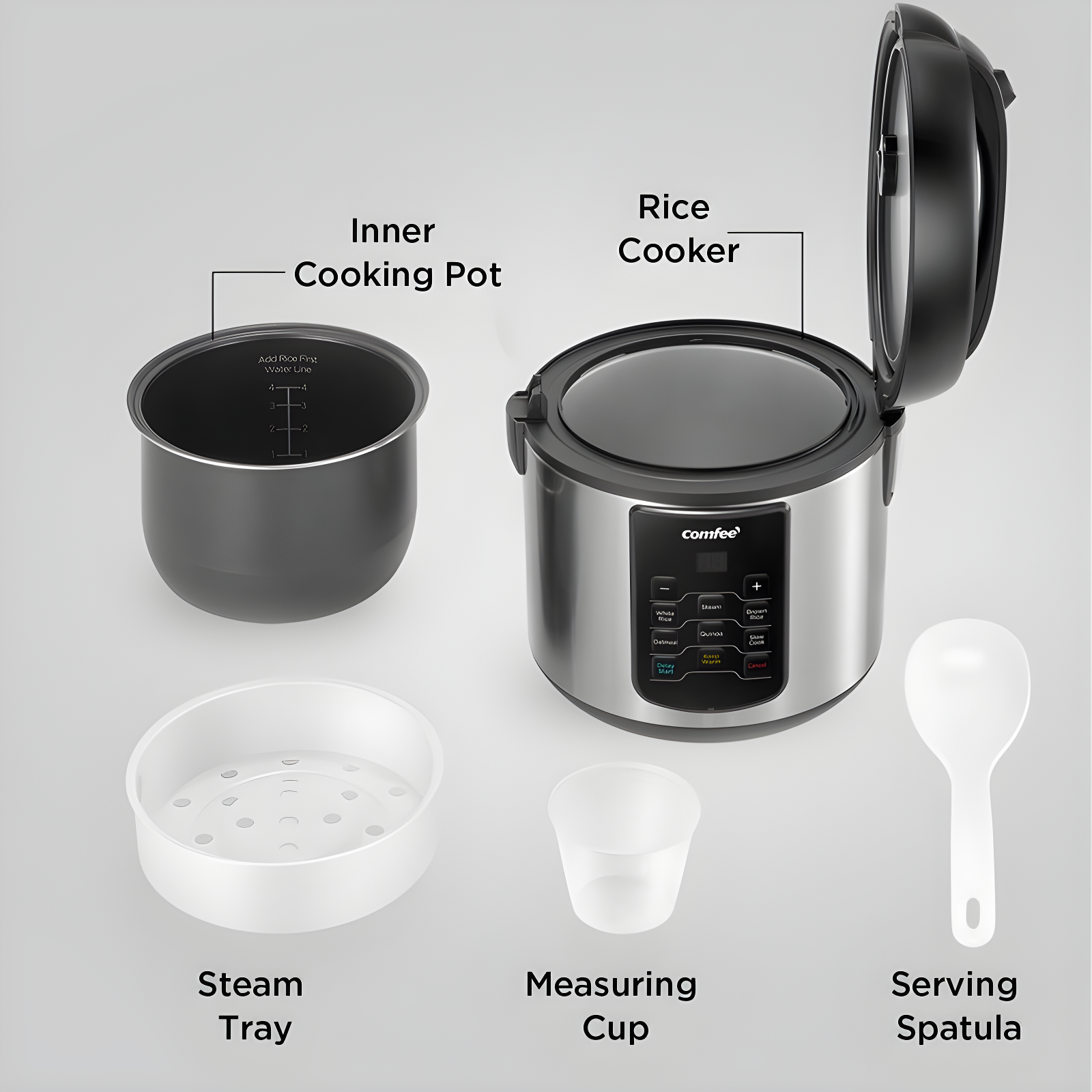 Comfee' Comfee' 8 Cup 6-in-1 Rice Cooker