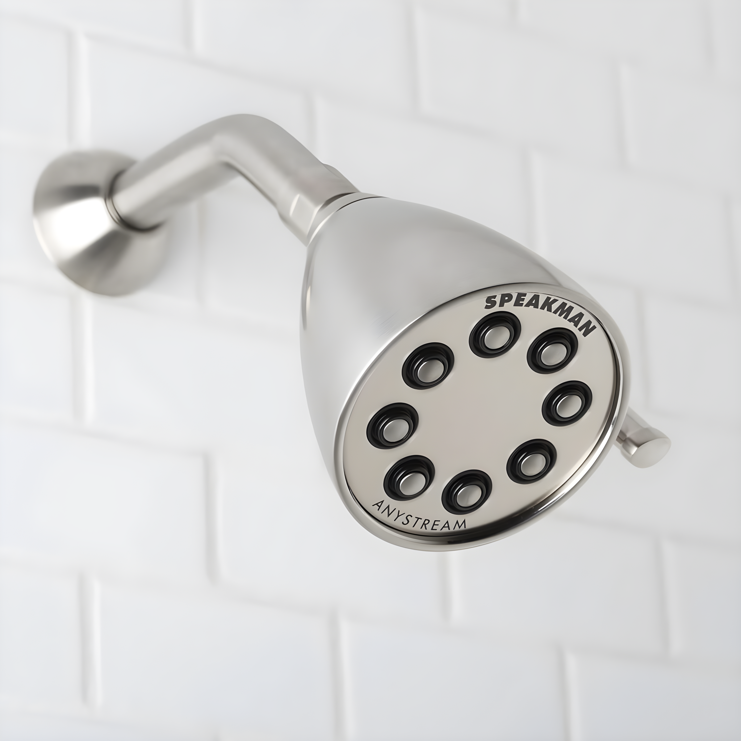 Speakman S-2251-MB Signature Icon Anystream High Pressure Adjustable Solid Brass Shower Head, 2.5 GPM, Matte Black