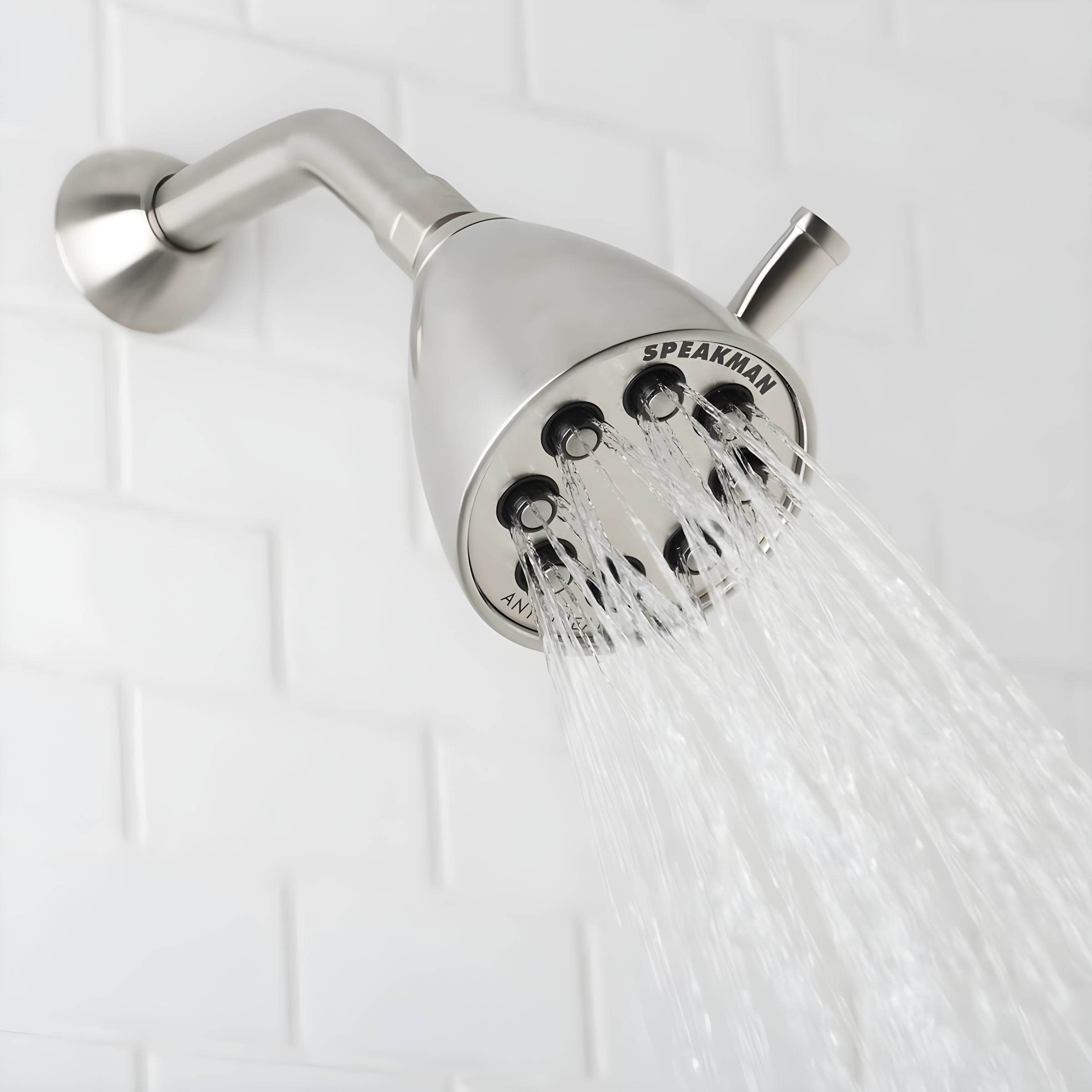 Speakman S-2251-MB Signature Icon Anystream High Pressure Adjustable Solid Brass Shower Head, 2.5 GPM, Matte Black