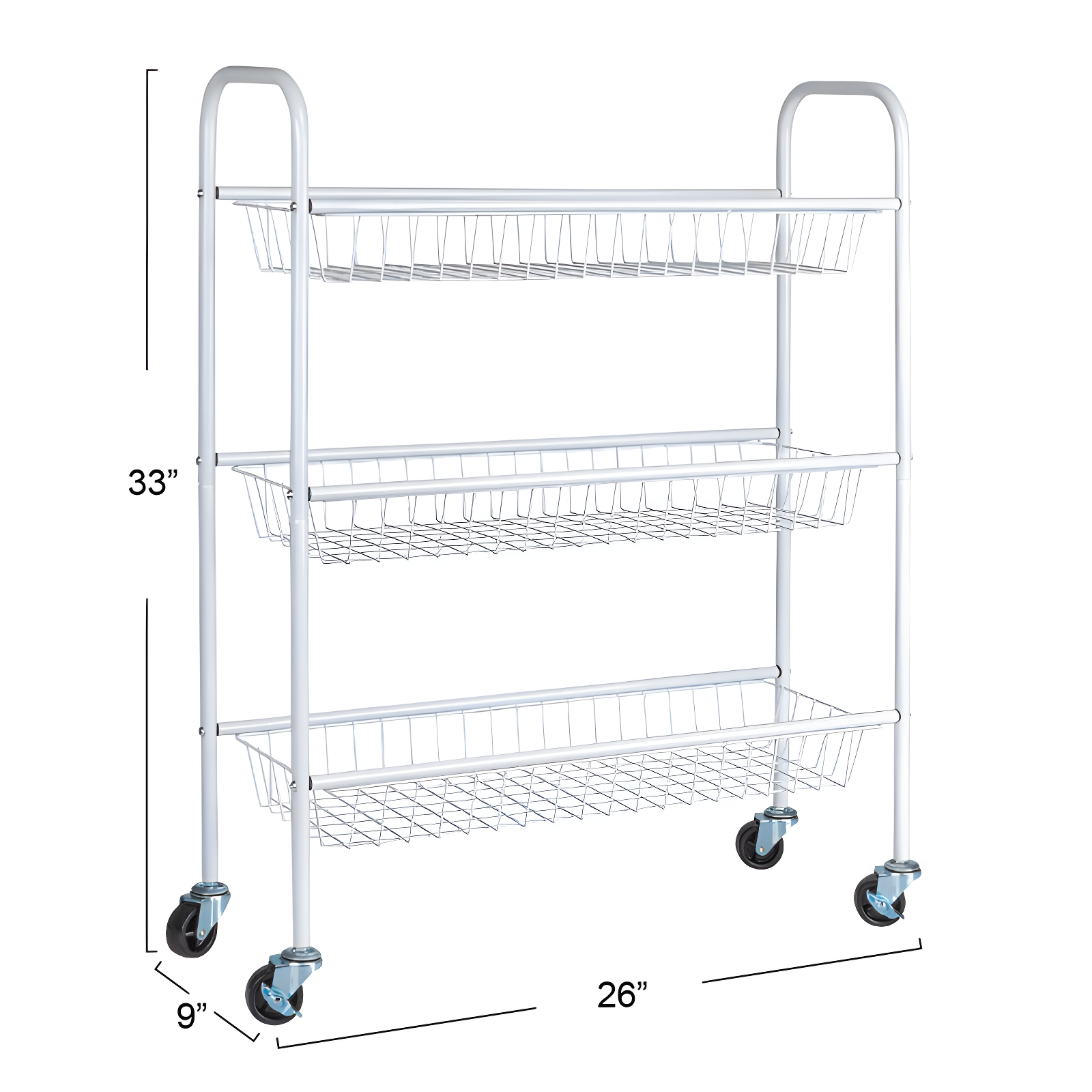 Household Essentials Metal Free Standing Laundry Cart with Wheels