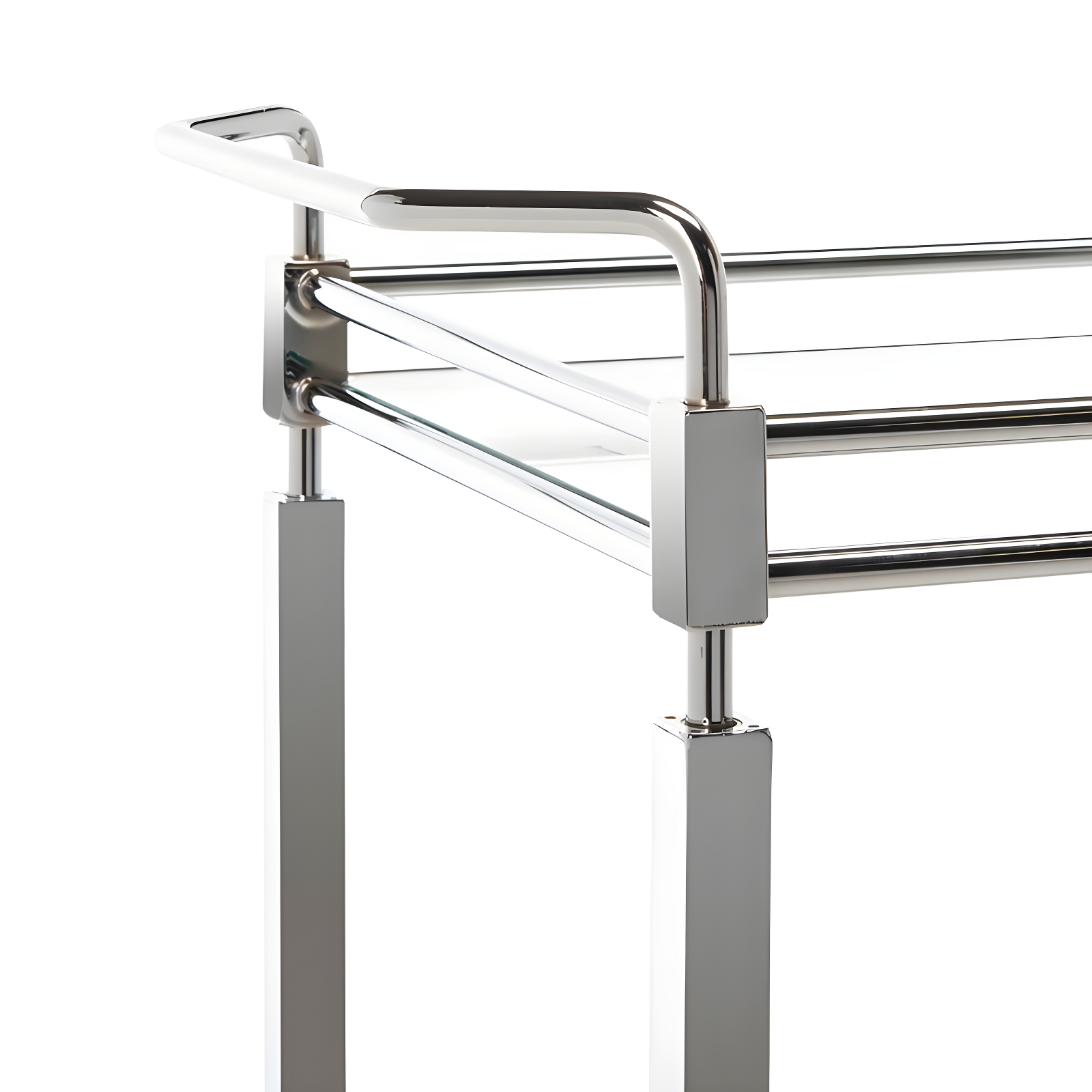 Ingrid 2 Tier Bar Cart - BCT8000A - Chrome/Glass - Safavieh
