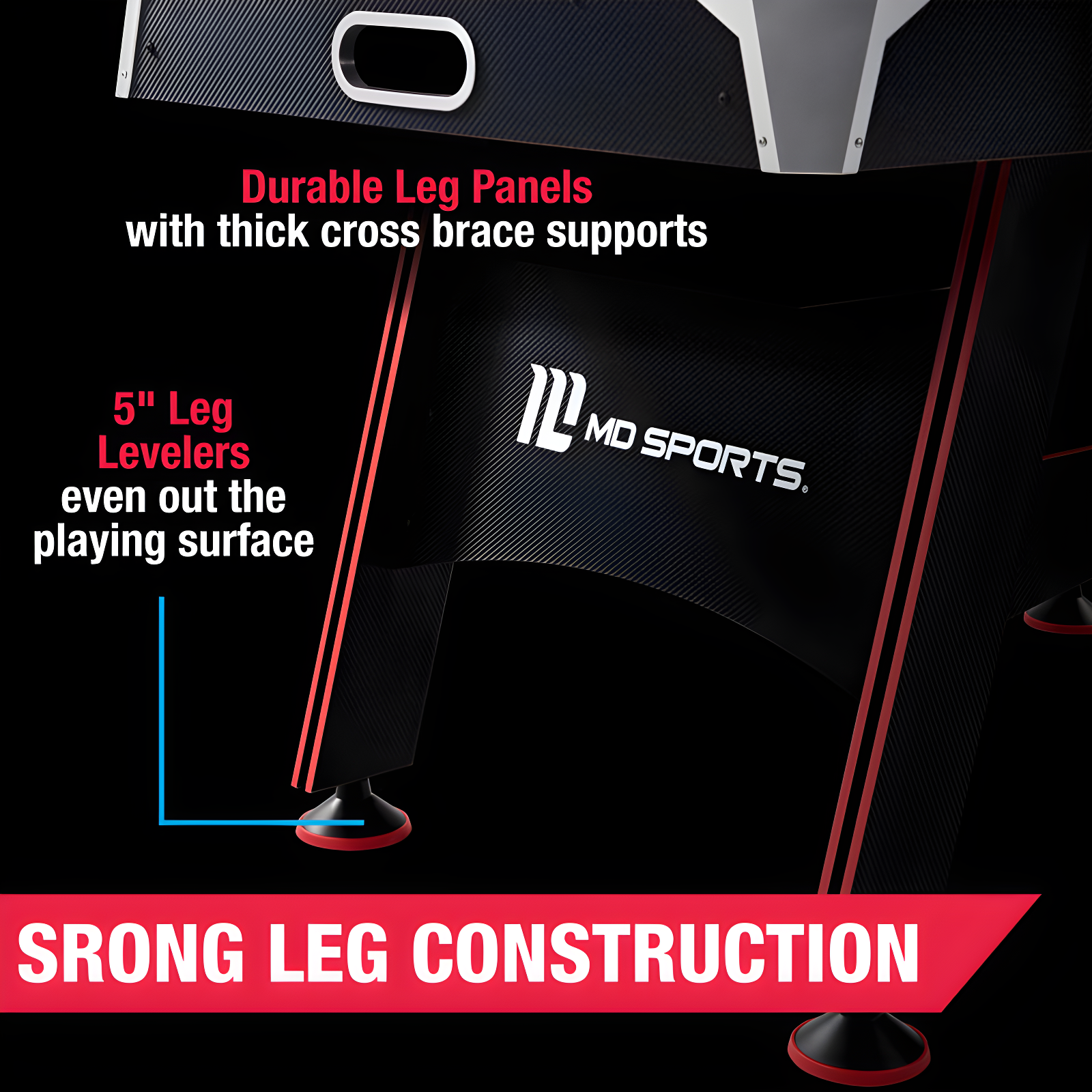 MD Sports 60" 2 -Player Air Hockey Table with Digital Scoreboard and Lights