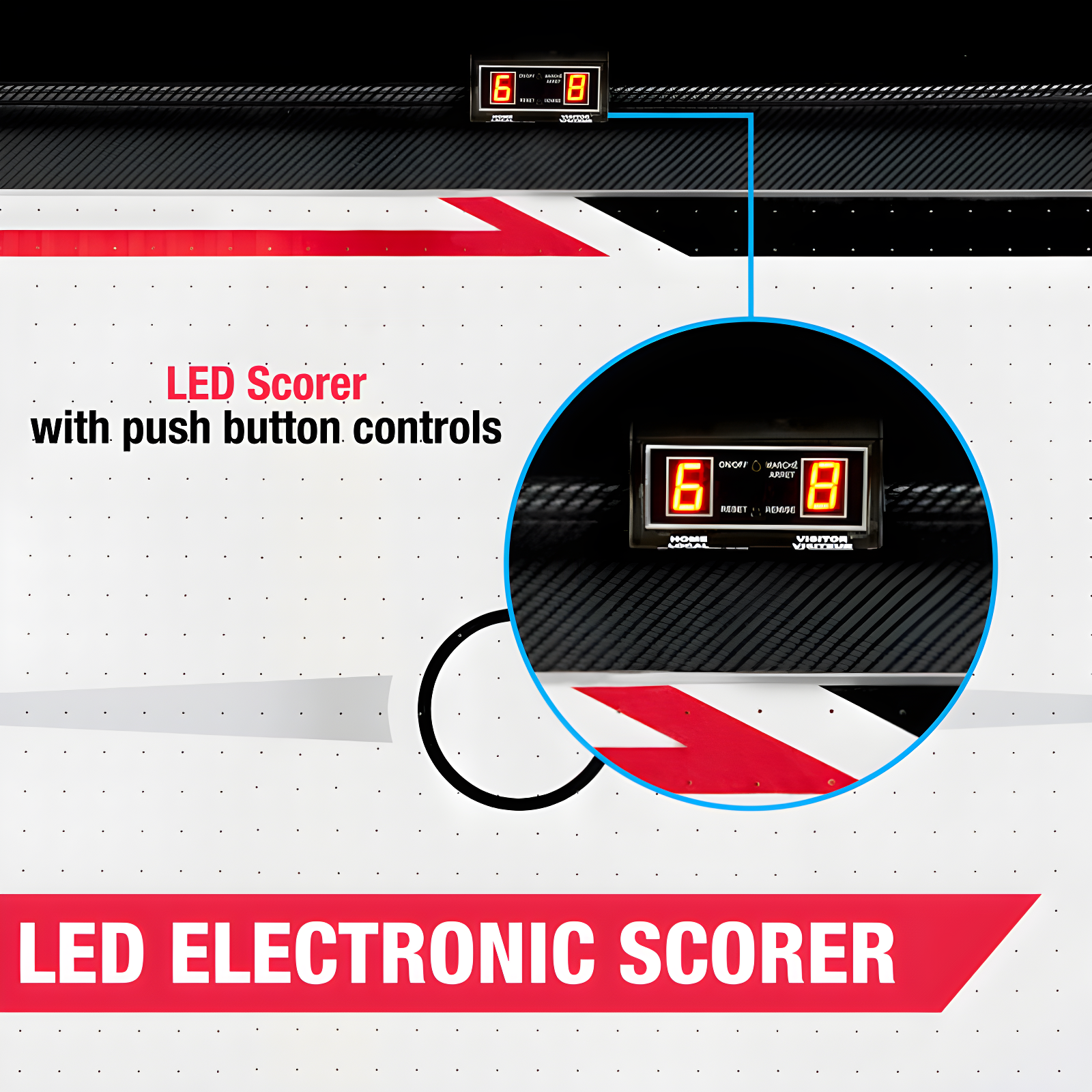 MD Sports 60" 2 -Player Air Hockey Table with Digital Scoreboard and Lights