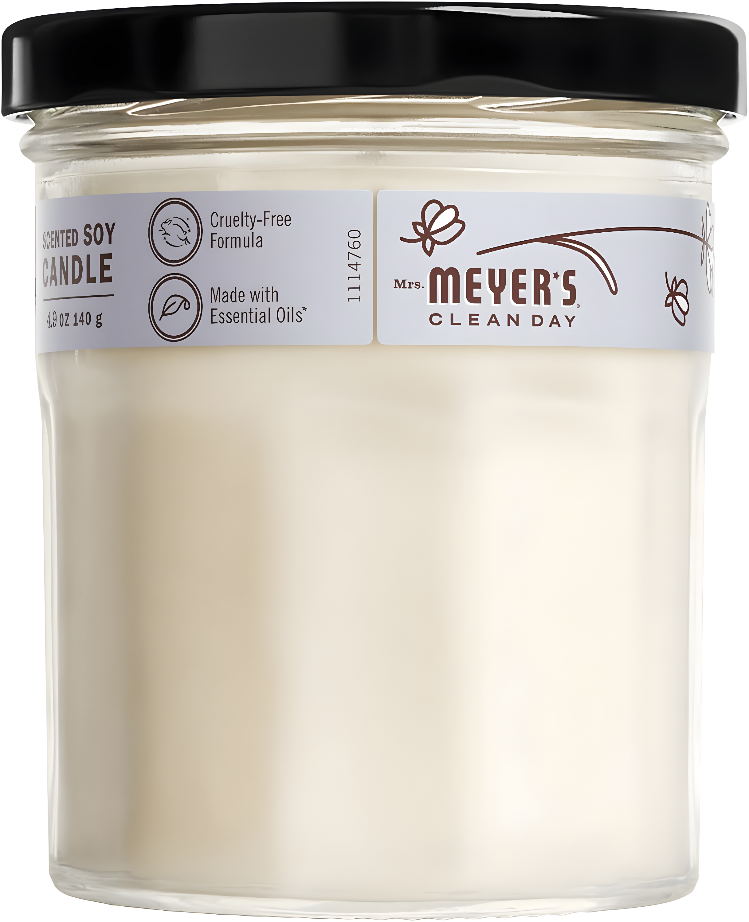 Mrs. Meyer's Clean Day Scented Soy Candle, Lavender Scent, 4.9 Ounce Candle