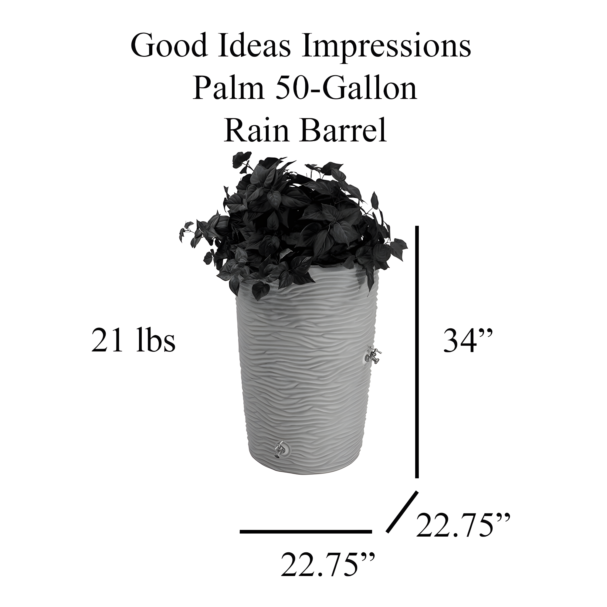 Good Ideas Good Ideas 50 Gallons Plastic Drainable Planter Rain Barrel