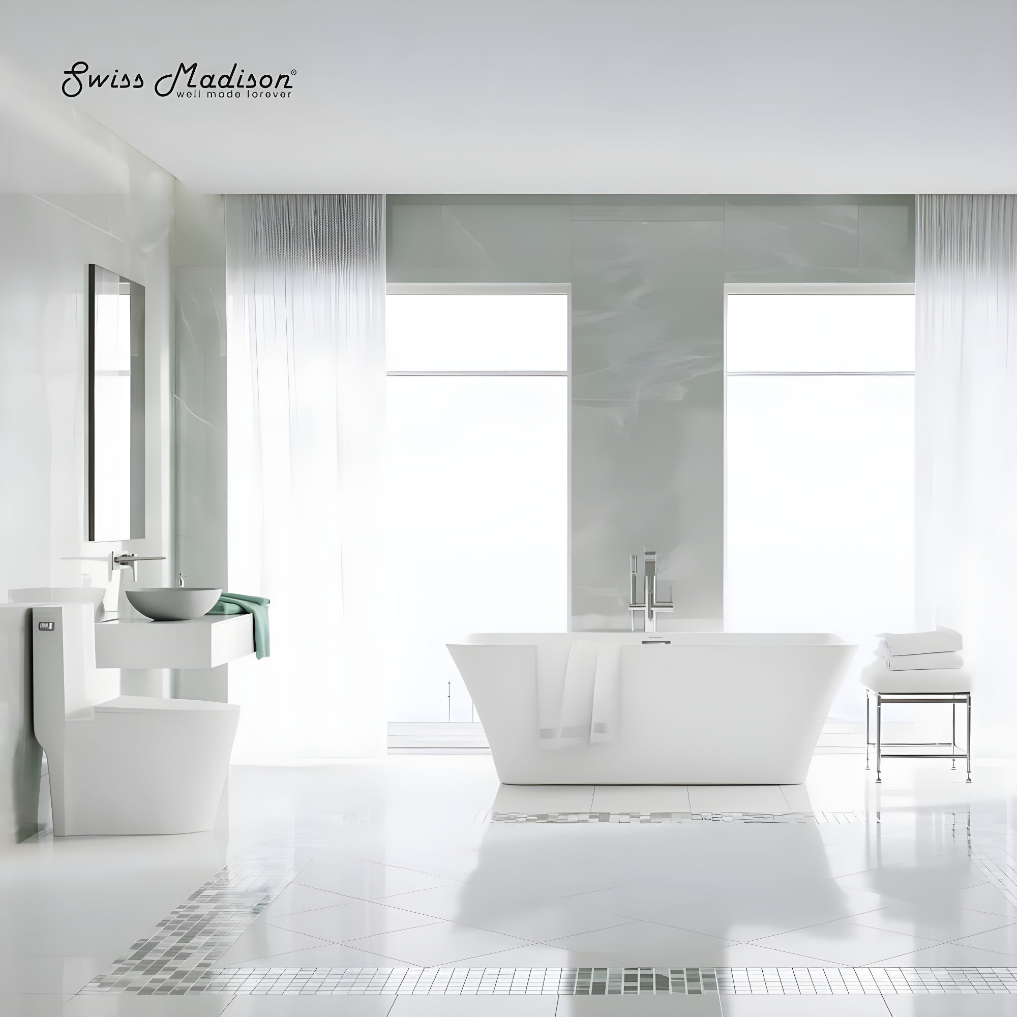 St. Tropez One Piece Elongated Toilet Dual Vortex Flush 1.6 GPF