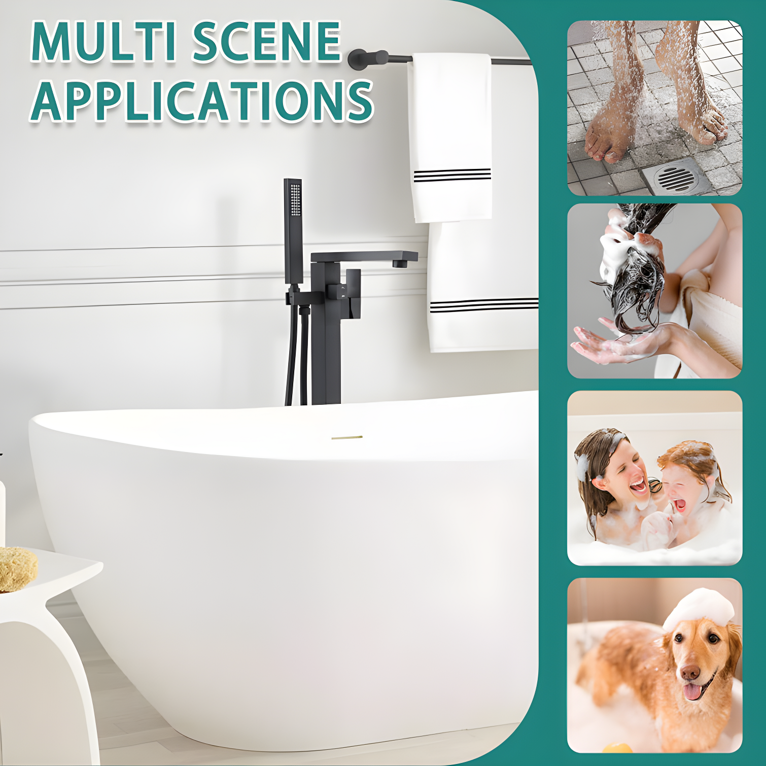 Floor Tub Filler with Diverter