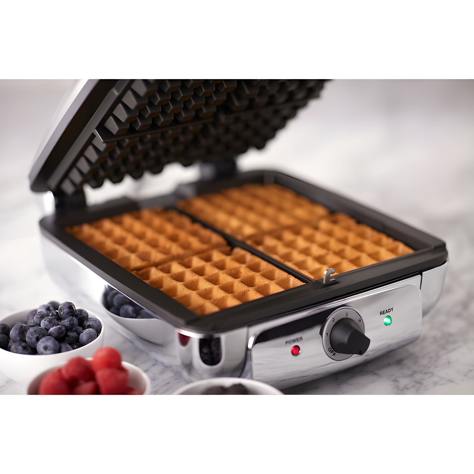 All-Clad ® 4-Slice Stainless Steel Waffle Maker with Removable Plates