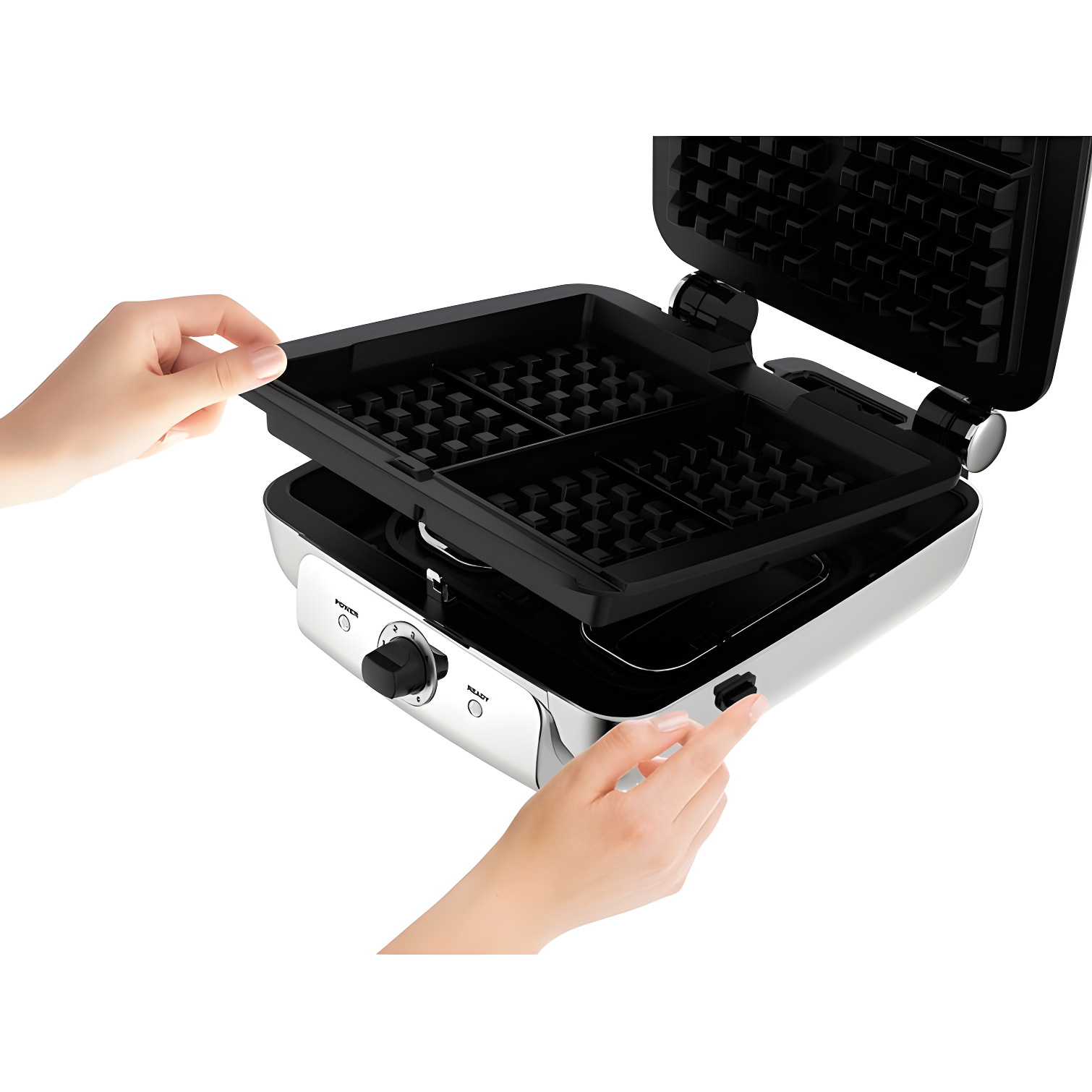 All-Clad ® 4-Slice Stainless Steel Waffle Maker with Removable Plates